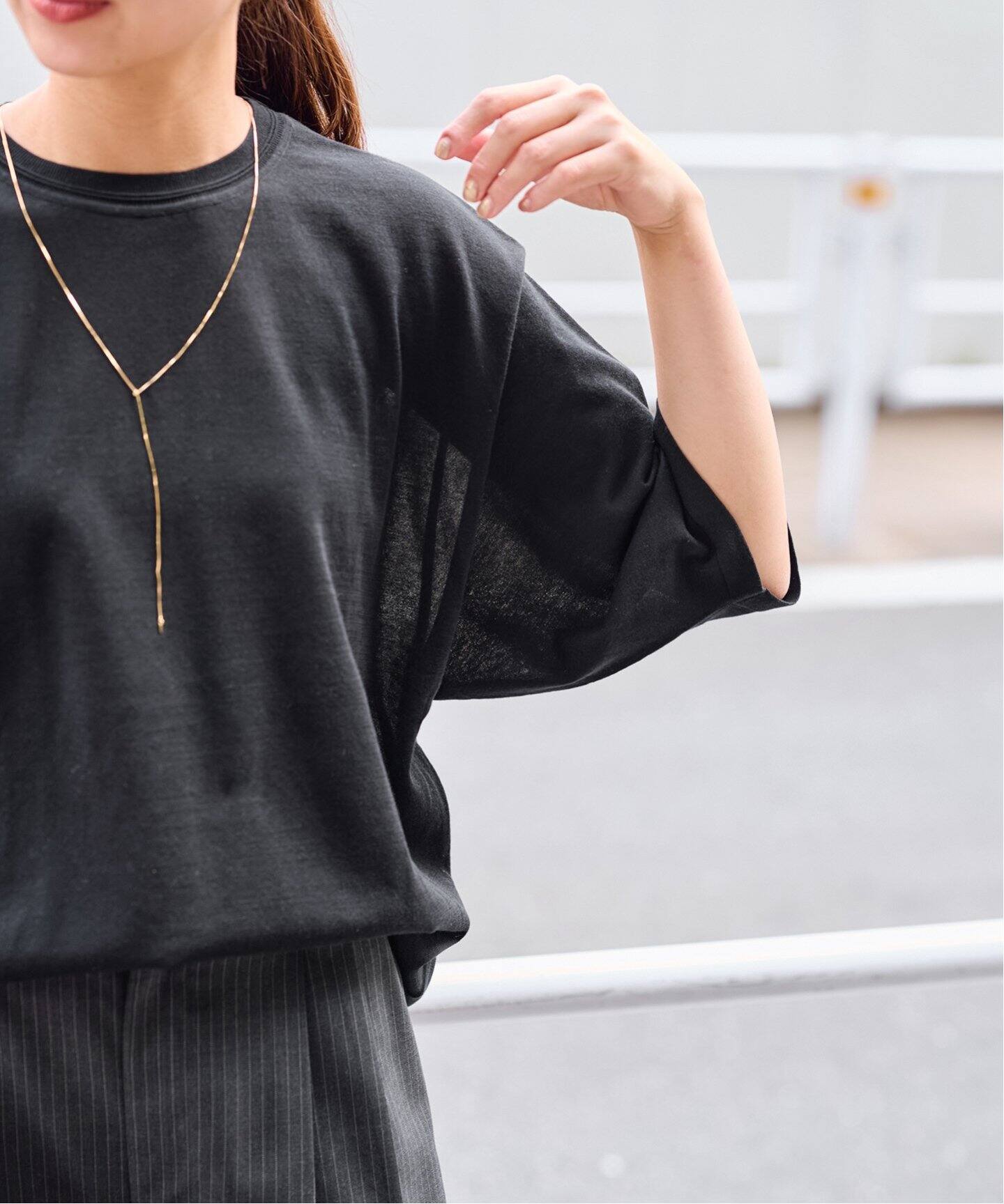 【今期・完売・未使用・紙タグ付】FRAMeWORKのシアーニットTシャツ シアーニットTシャツ（ニット／セーター）｜FRAMeWORK（フレーム