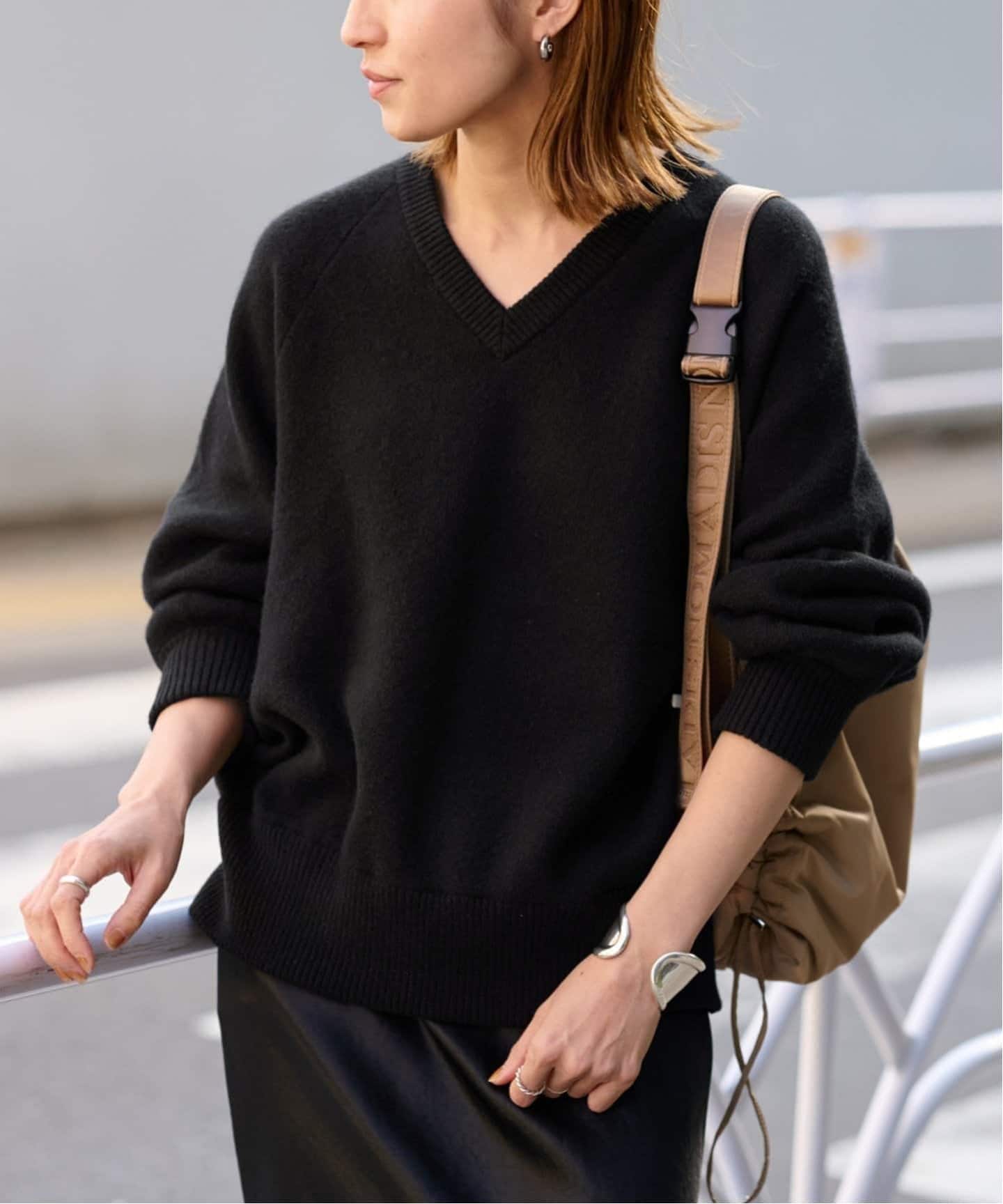 AQUA Vネックプルオーバー ブラック フレームワーク FRAMeWORK ≪WEB限定 / 追加≫AQUA Vネックプル