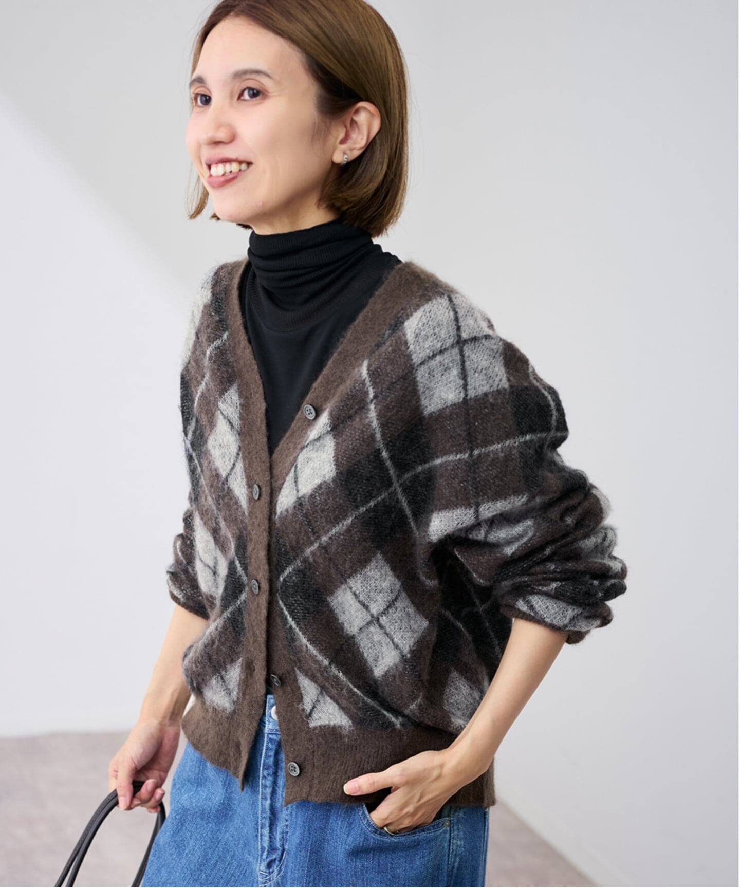 アーガイルVネックカーディガン（カーディガン）｜FRAMeWORK（フレーム