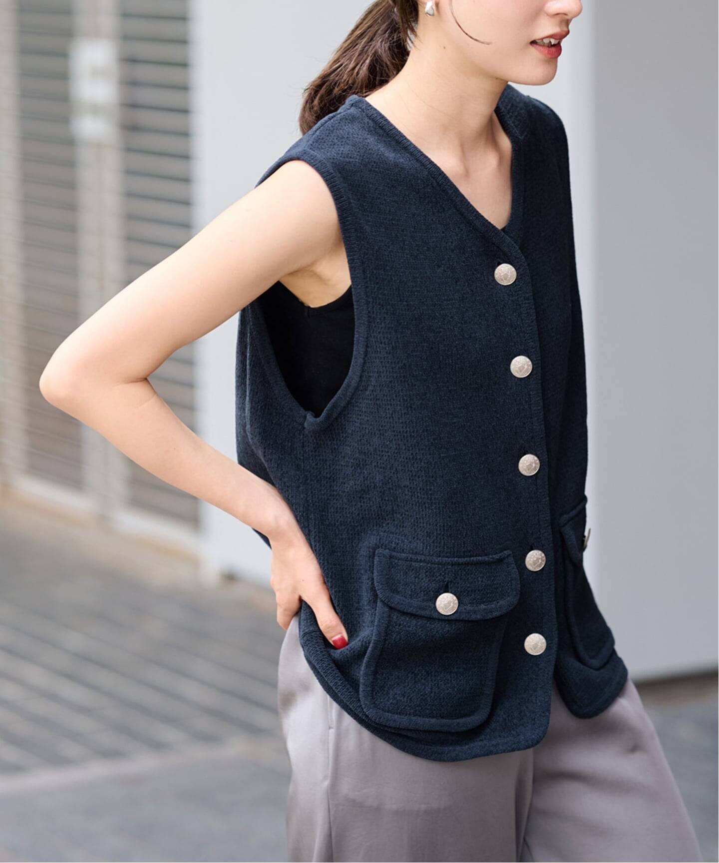 メタルボタンベスト（ベスト）｜FRAMeWORK（フレームワーク）の