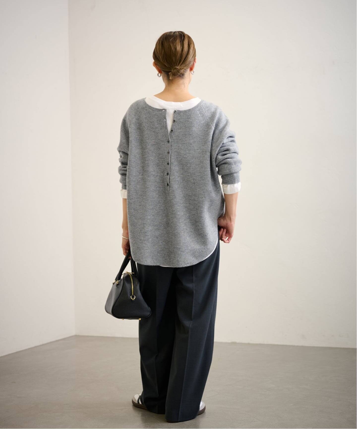 ≪WEB限定追加≫ウールワッフルヘンリーネック（ニット／セーター