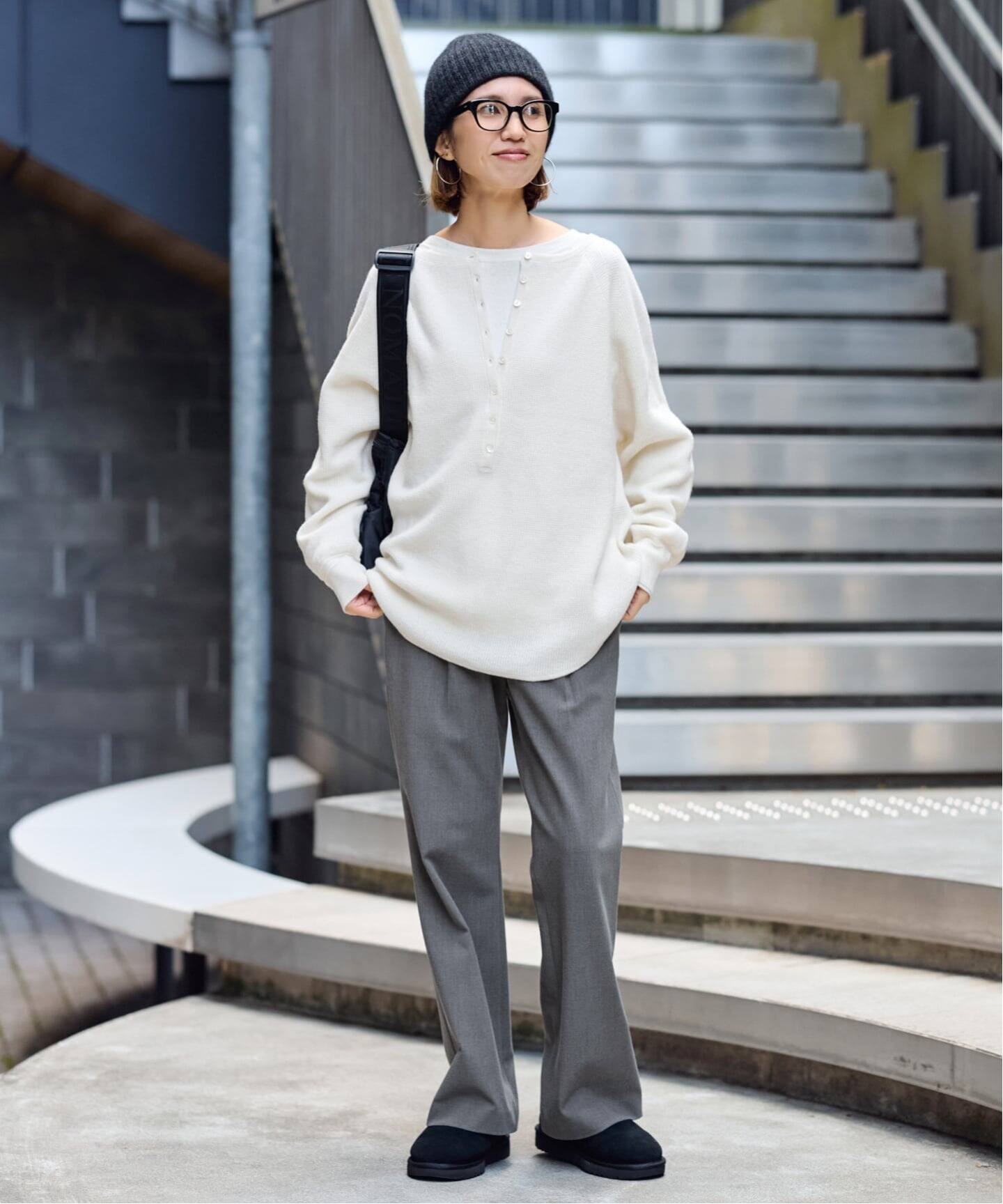 FRAMeWORK ウールワッフル ヘンリーネック FRAMeWORK｜≪WEB限定追加予約≫ウールワッフルヘンリーネック