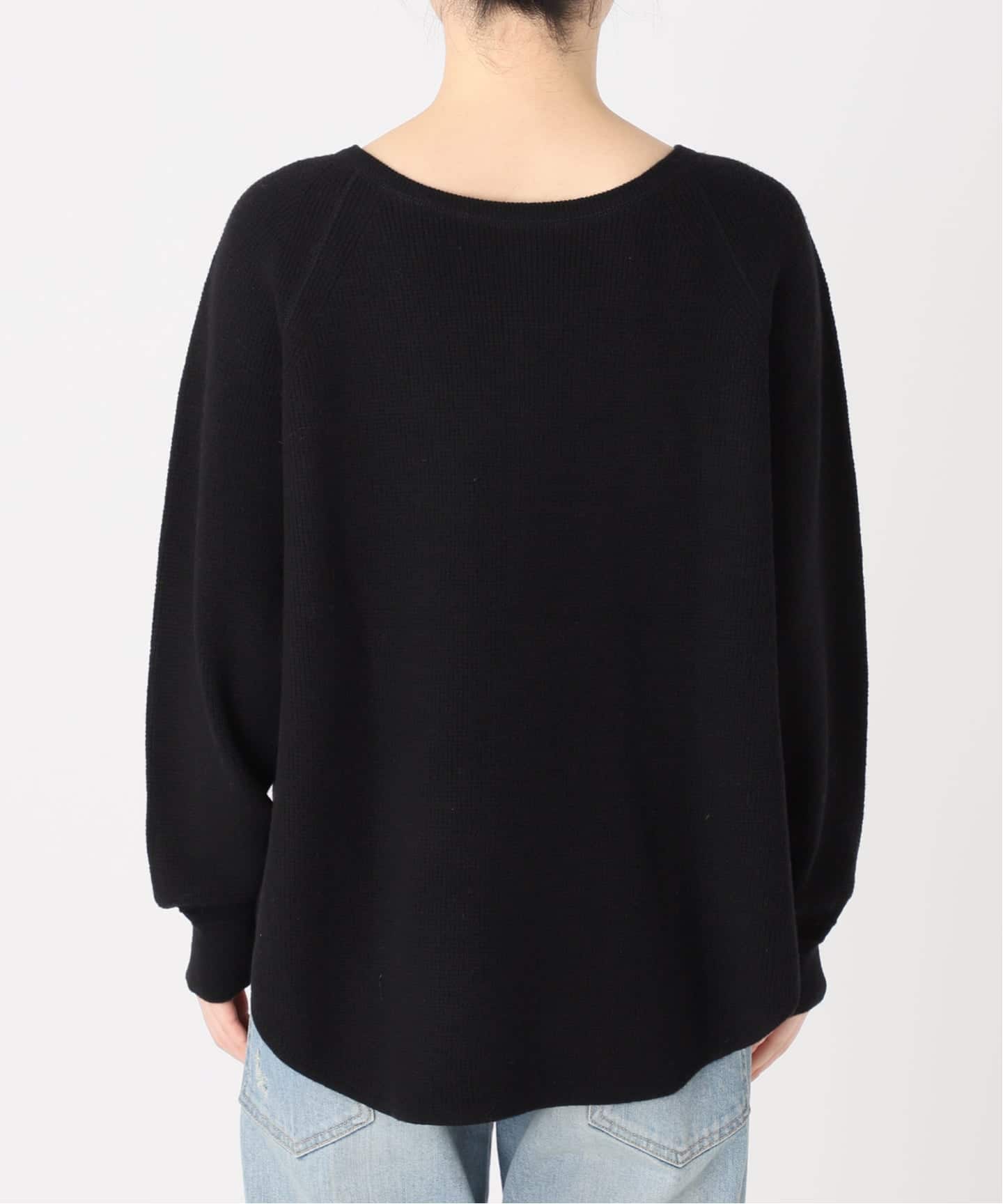 【2024AW】FRAMeWORK ウールワッフルヘンリーネック ニット 黒 ≪WEB限定追加≫ウールワッフルヘンリーネック（ニット／セーター