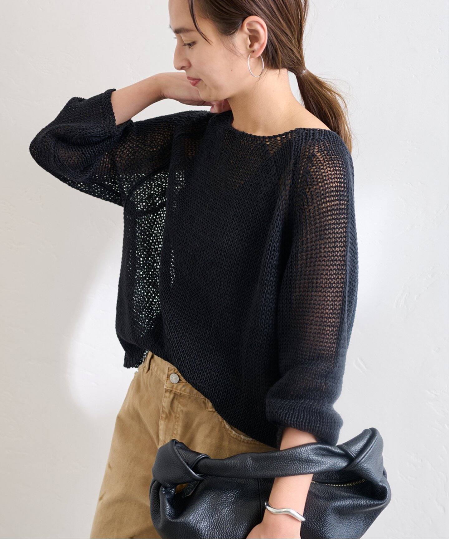 フレームワーク　LINEN CORD ニット　ピンク フレームワーク LINEN CORD ニット ピンク