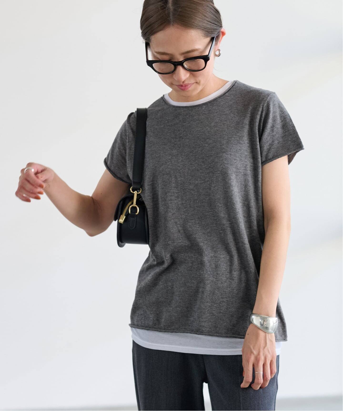 フレームワーク【新品タグ付】24ss スイビコットンCHIBI-KNIT-Tee FRAMeWORK - フレームワーク【新品タグ付】24ss スイビコットンCHIBI