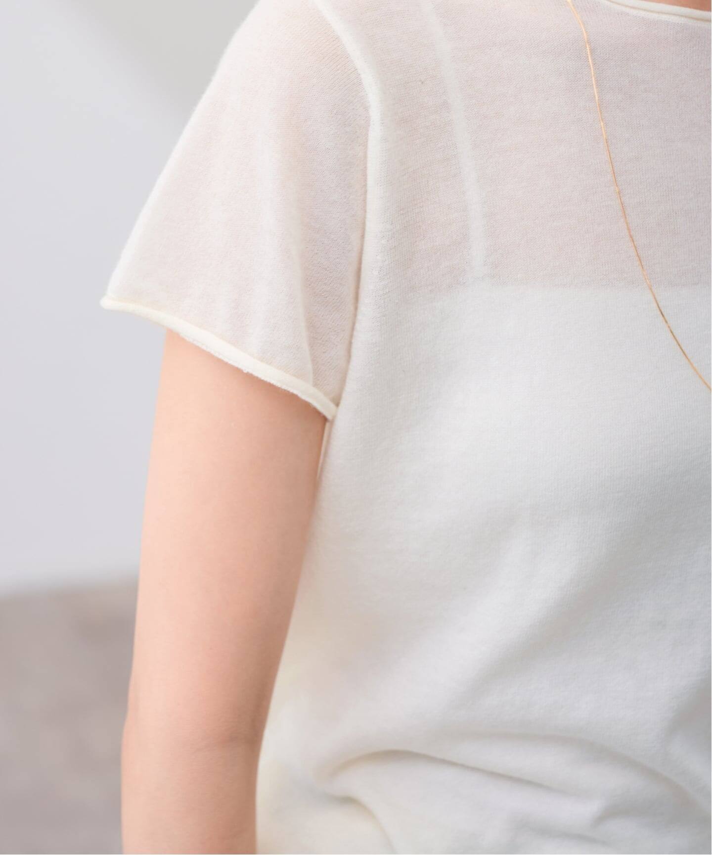 FRAMeWORK (フレームワーク) スイビコットンCHIBI-KNIT-Tee グレー FREE ≪追加≫スイビコットンCHIBI-KNIT-Tee（ニット／セーター