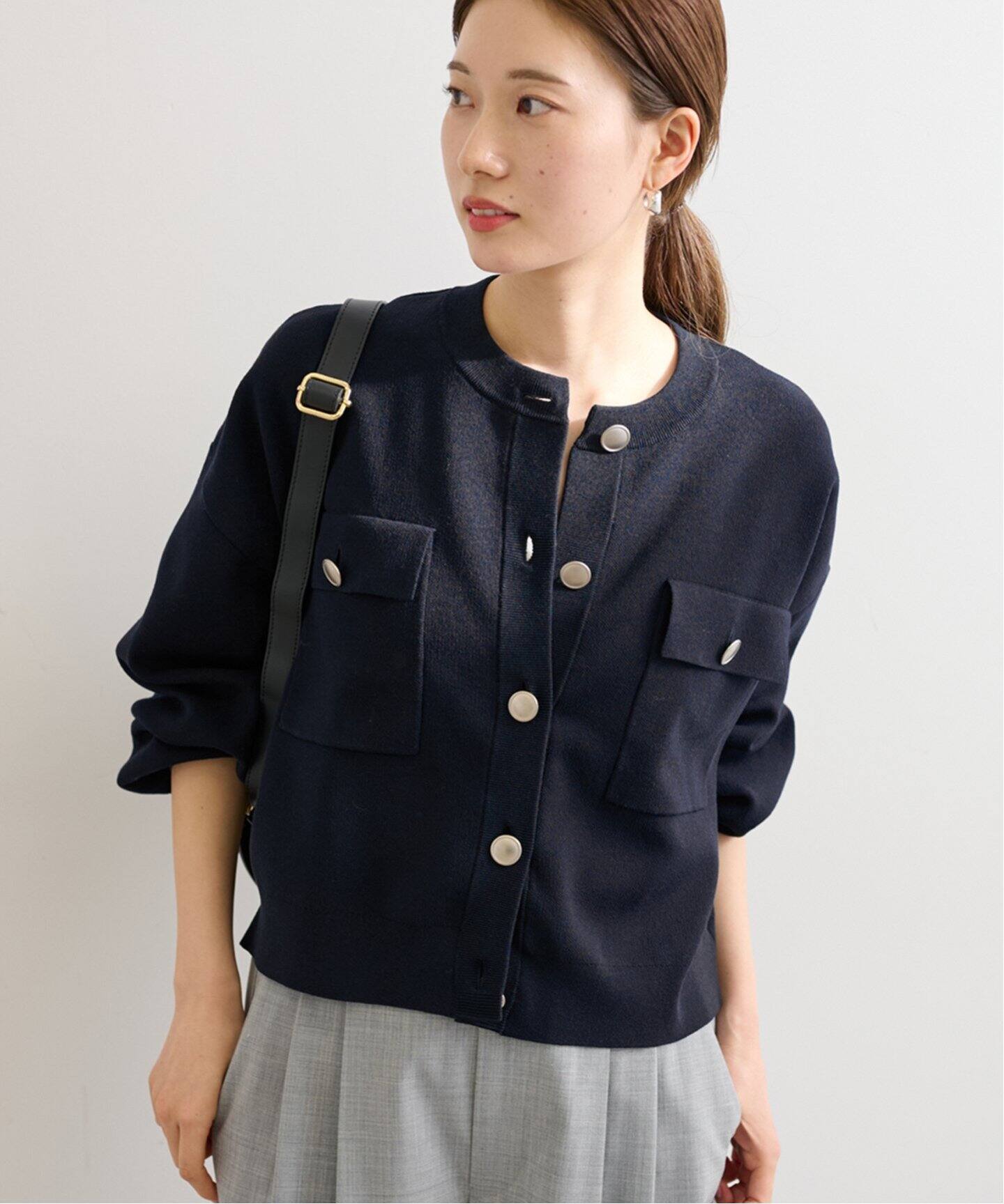 ダブルジャガードクロップドカーディガン（カーディガン）｜FRAMeWORK  