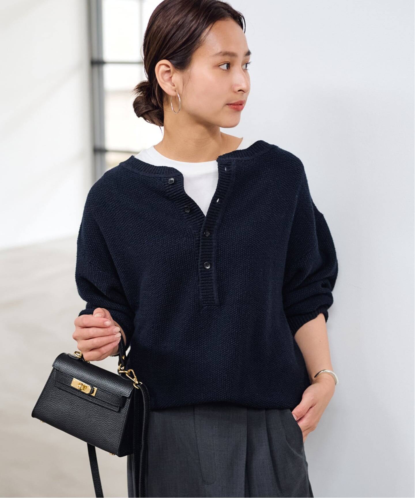 FRAMeWORK カノコ2WAYヘンリーニット FRAMeWORK｜≪追加 / 新色≫カノコ2WAYヘンリーニット | Rakuten