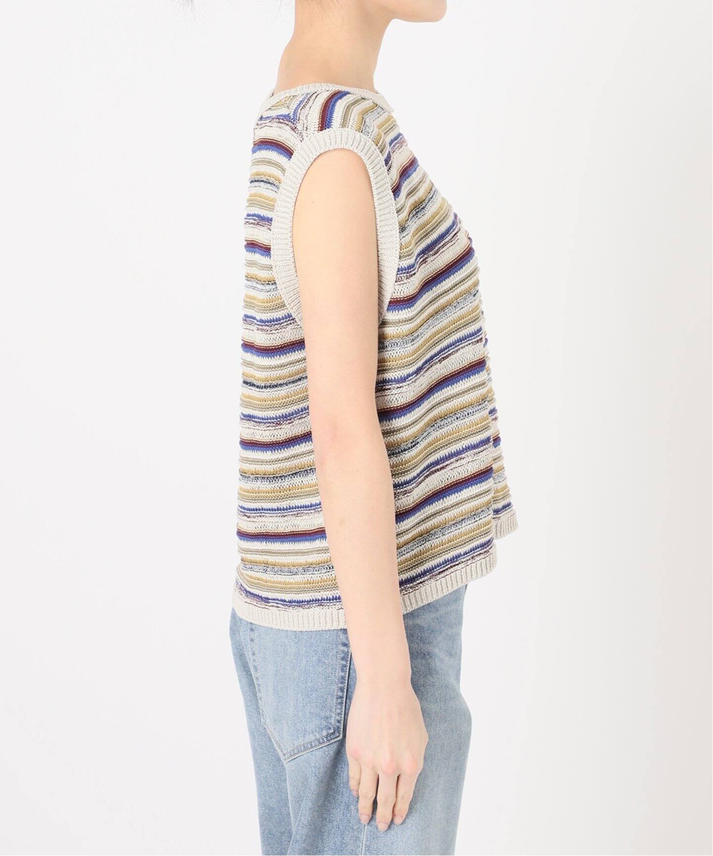 マルチボーダーNSニット ONCILY セーター ニット MULTI BORDER MESH KNIT / マルチ