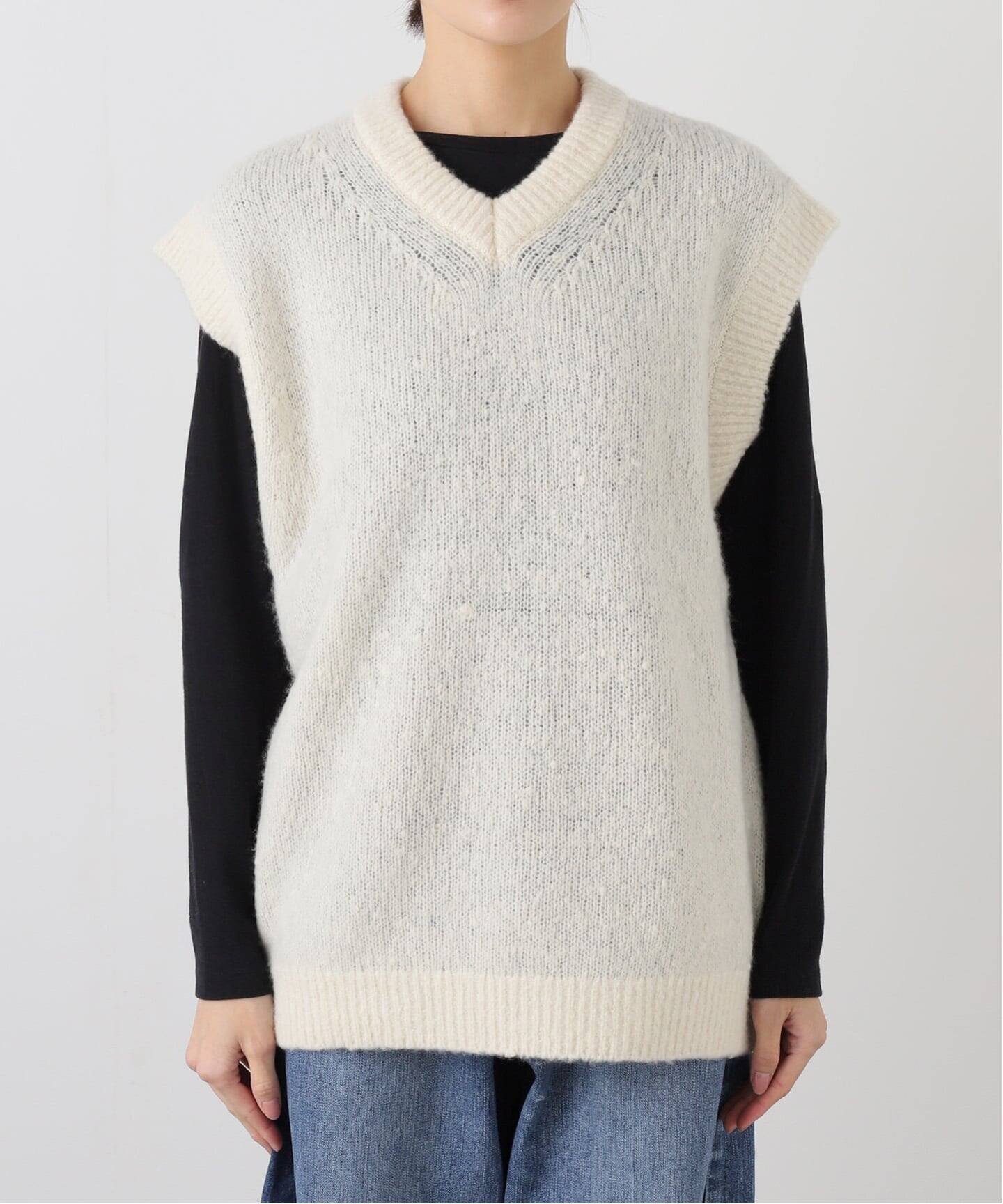 ATON/エイトン WOOL CASHMERE BOUCLE V-NECK VEST（ニット／セーター