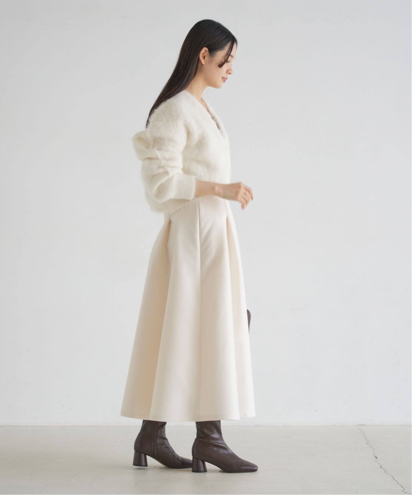 極美品♡NOBLE アルパカ混シャギーショートカーデ　グレー　カーディガン 予約》アルパカミックスシャギーカーデ（カーディガン）｜NOBLE