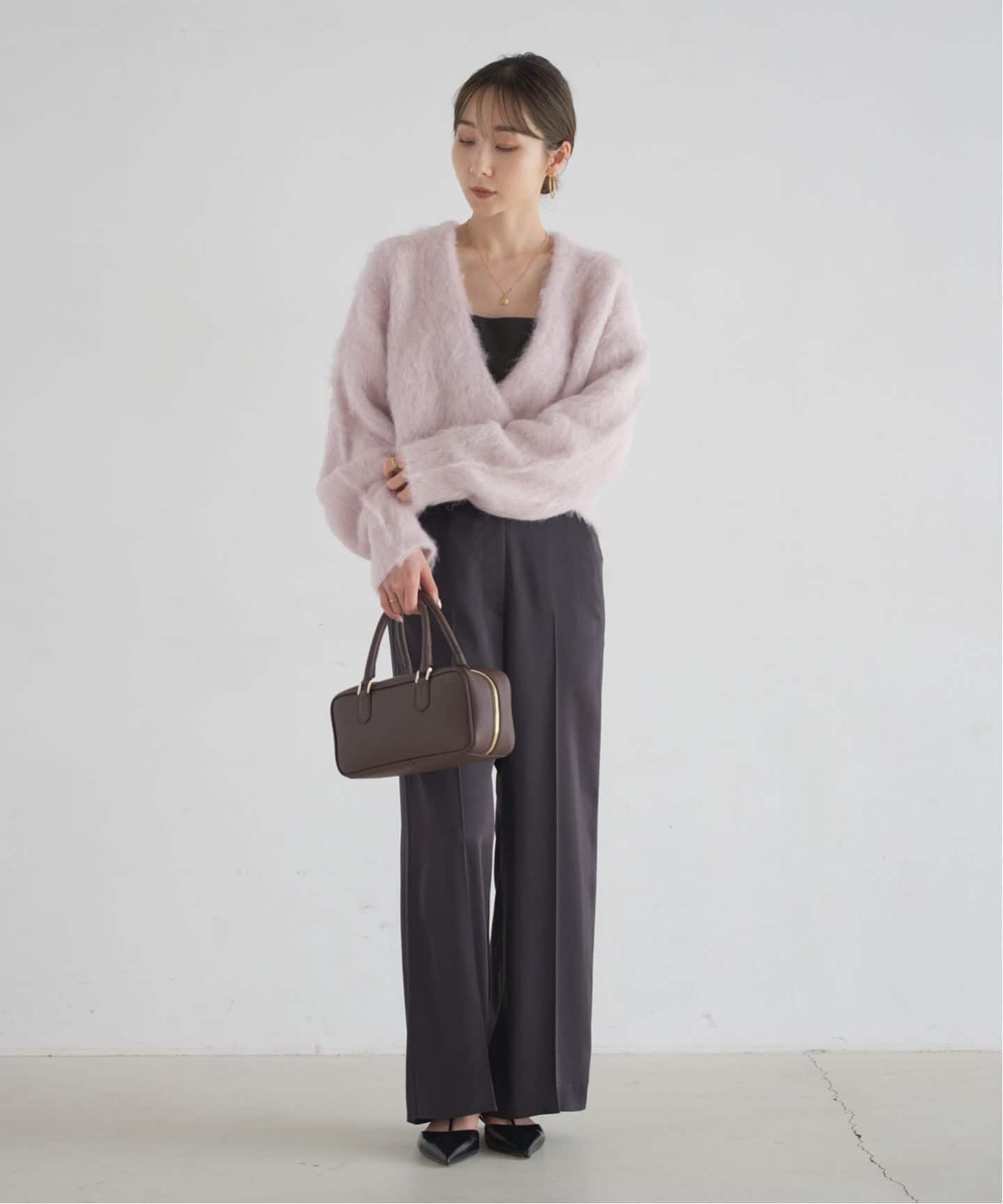 極美品♡NOBLE アルパカ混シャギーショートカーデ　グレー　カーディガン アルパカ混シャギーショートカーデ | ノーブル(Noble) | マルイ