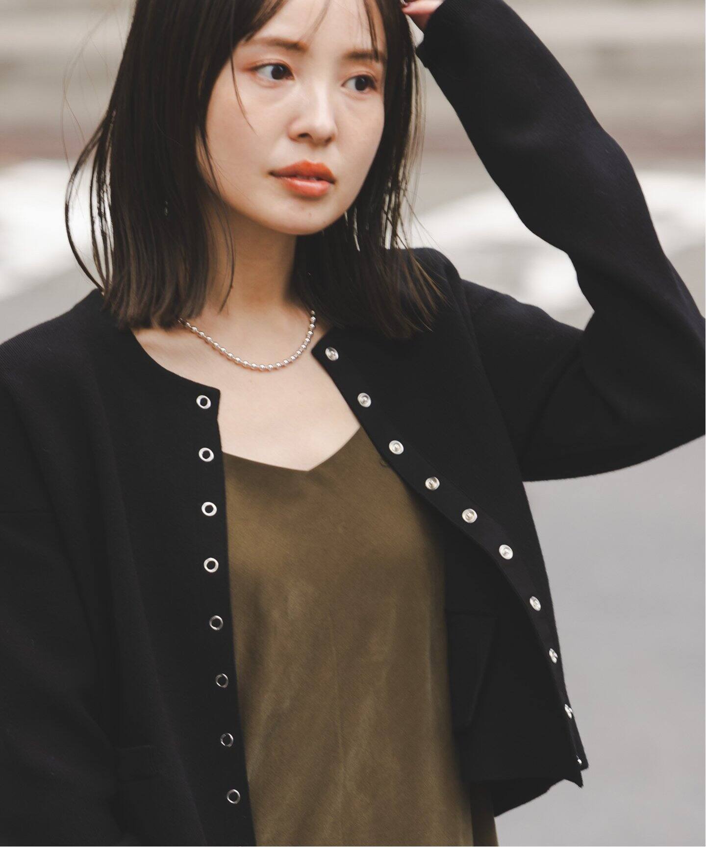 スムース編みスナップショートカーディガン（カーディガン）｜NOBLE  