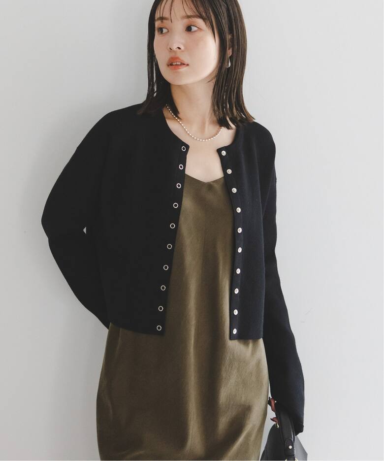 スムース編みスナップショートカーディガン（カーディガン）｜NOBLE  