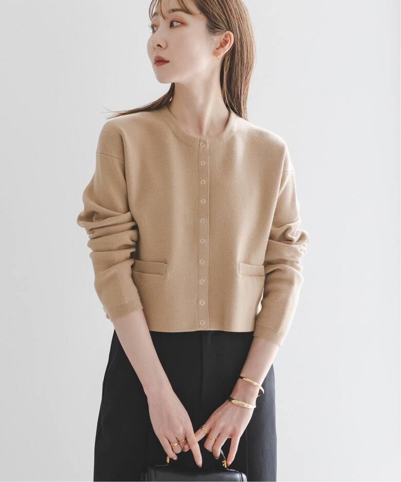 スムース編みスナップショートカーディガン（カーディガン）｜NOBLE  