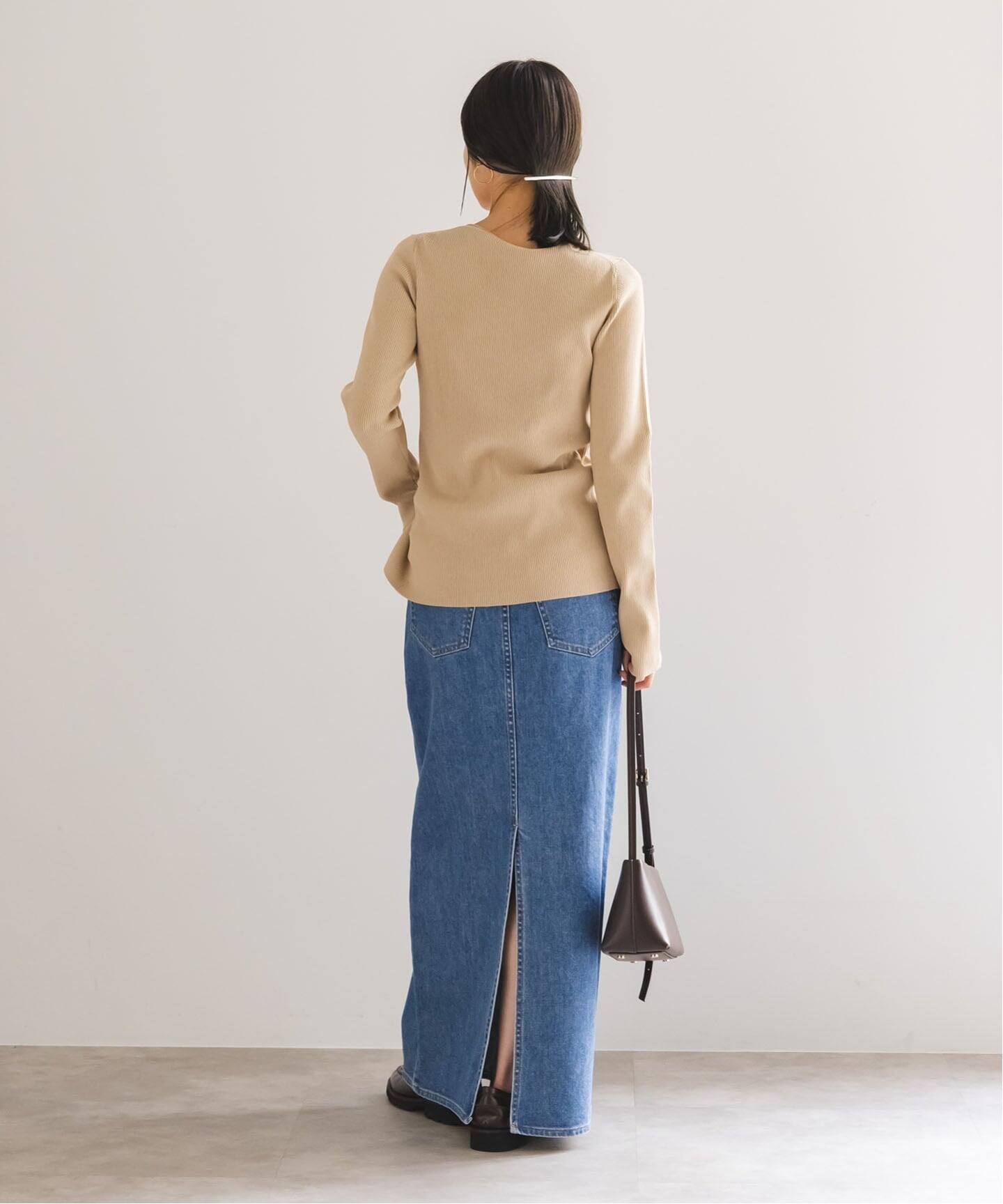 WEB限定追加》レースアップリブニット（ニット／セーター