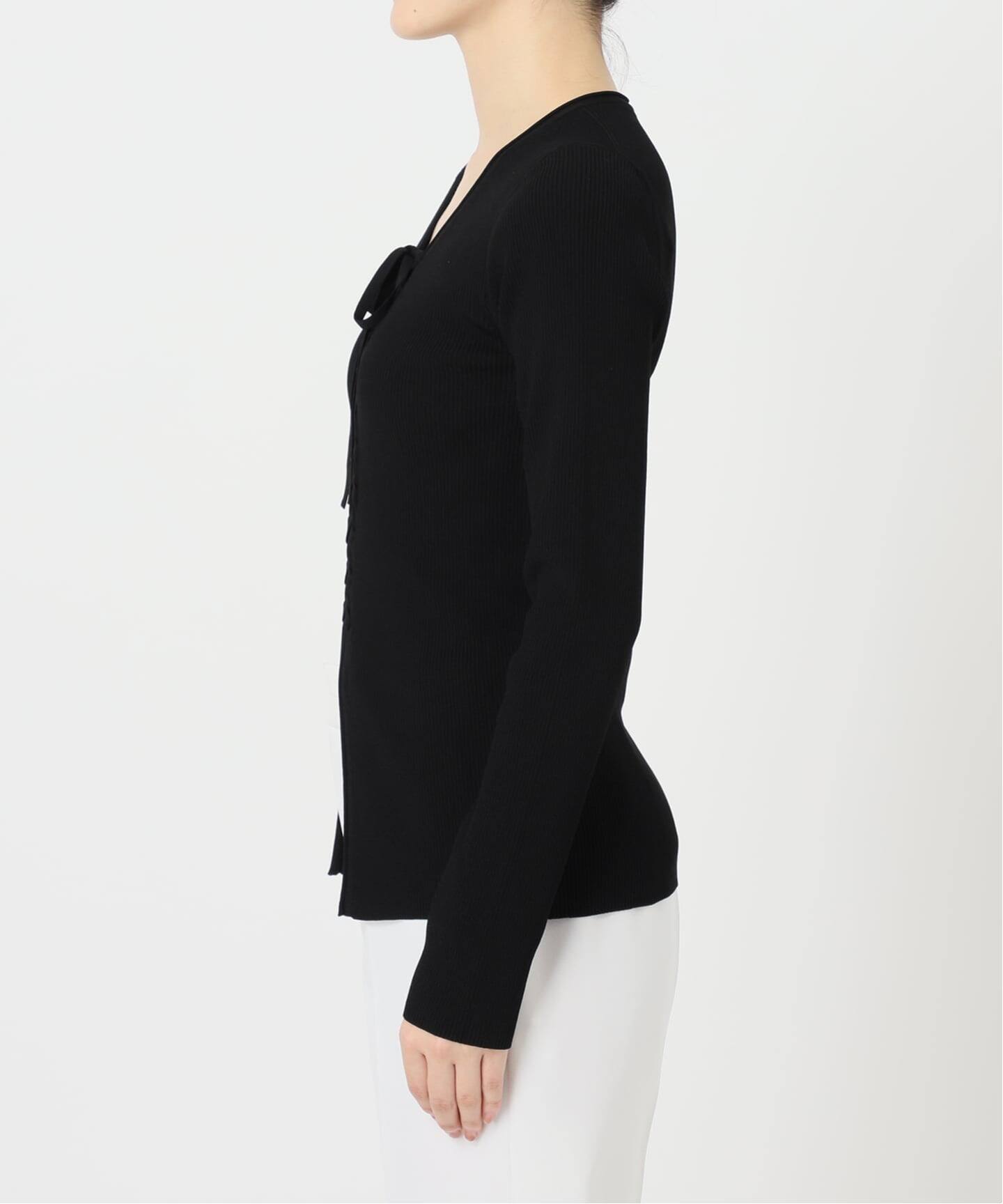 WEB限定追加》レースアップリブニット（ニット／セーター