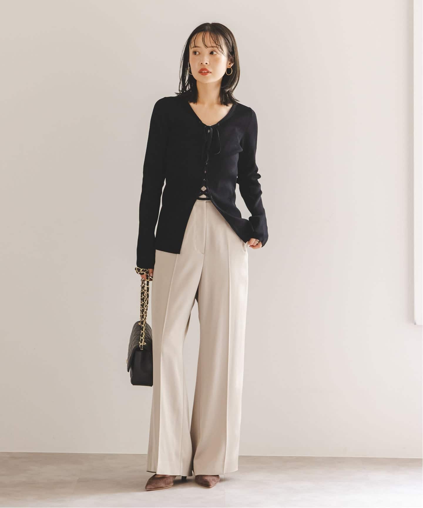 WEB限定追加予約》レースアップリブニット（ニット／セーター