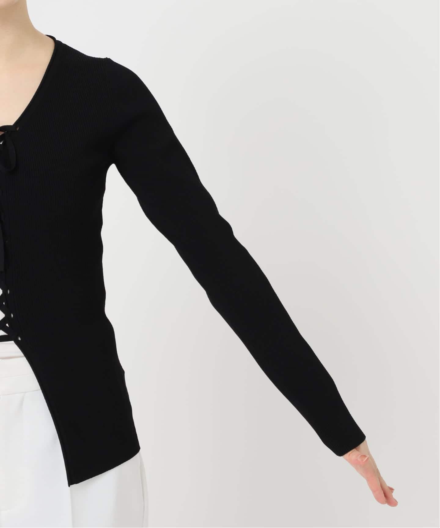 WEB限定追加予約》レースアップリブニット（ニット／セーター