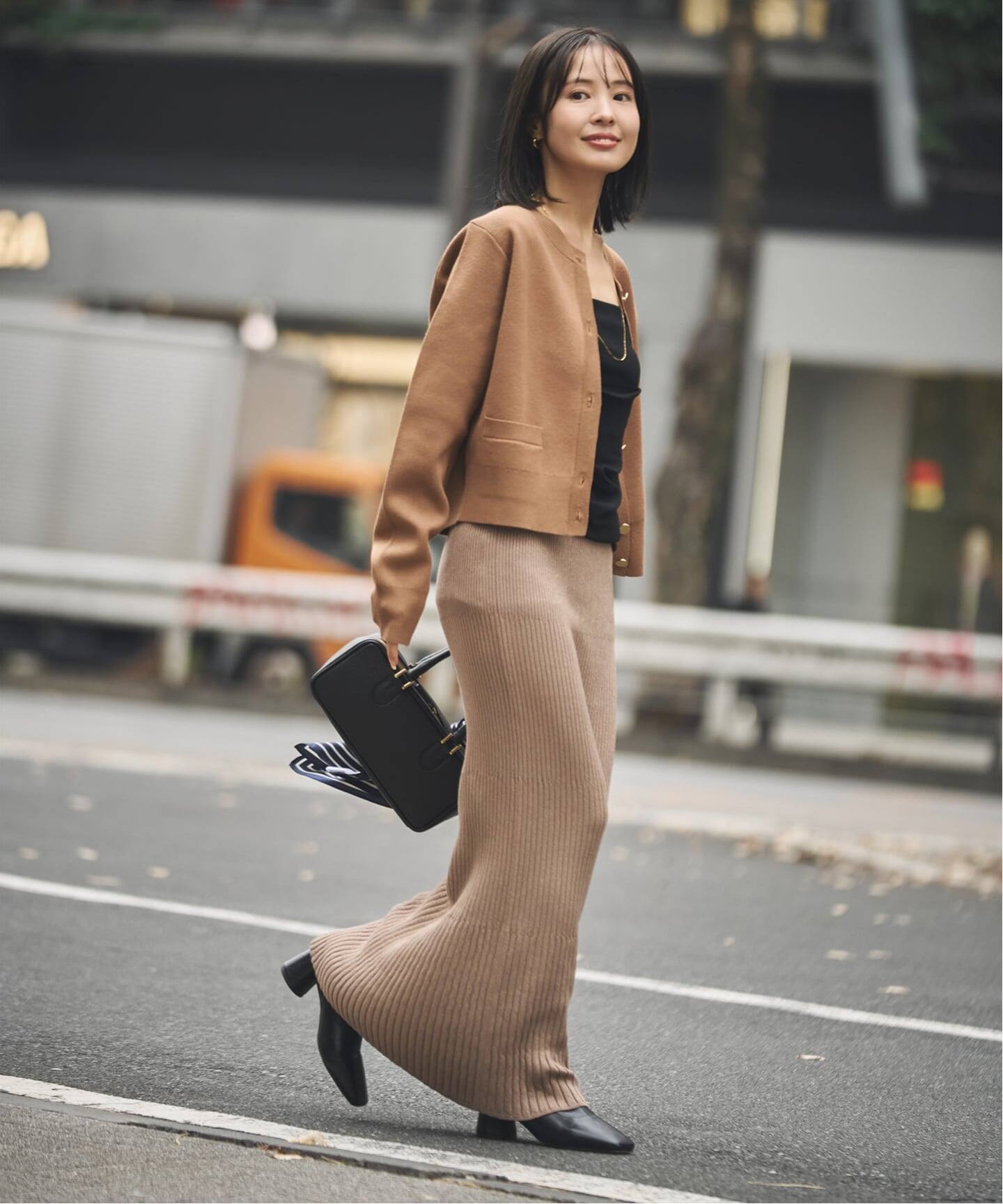 予約》ダブル編みショートカーデ（カーディガン）｜NOBLE（ノーブル