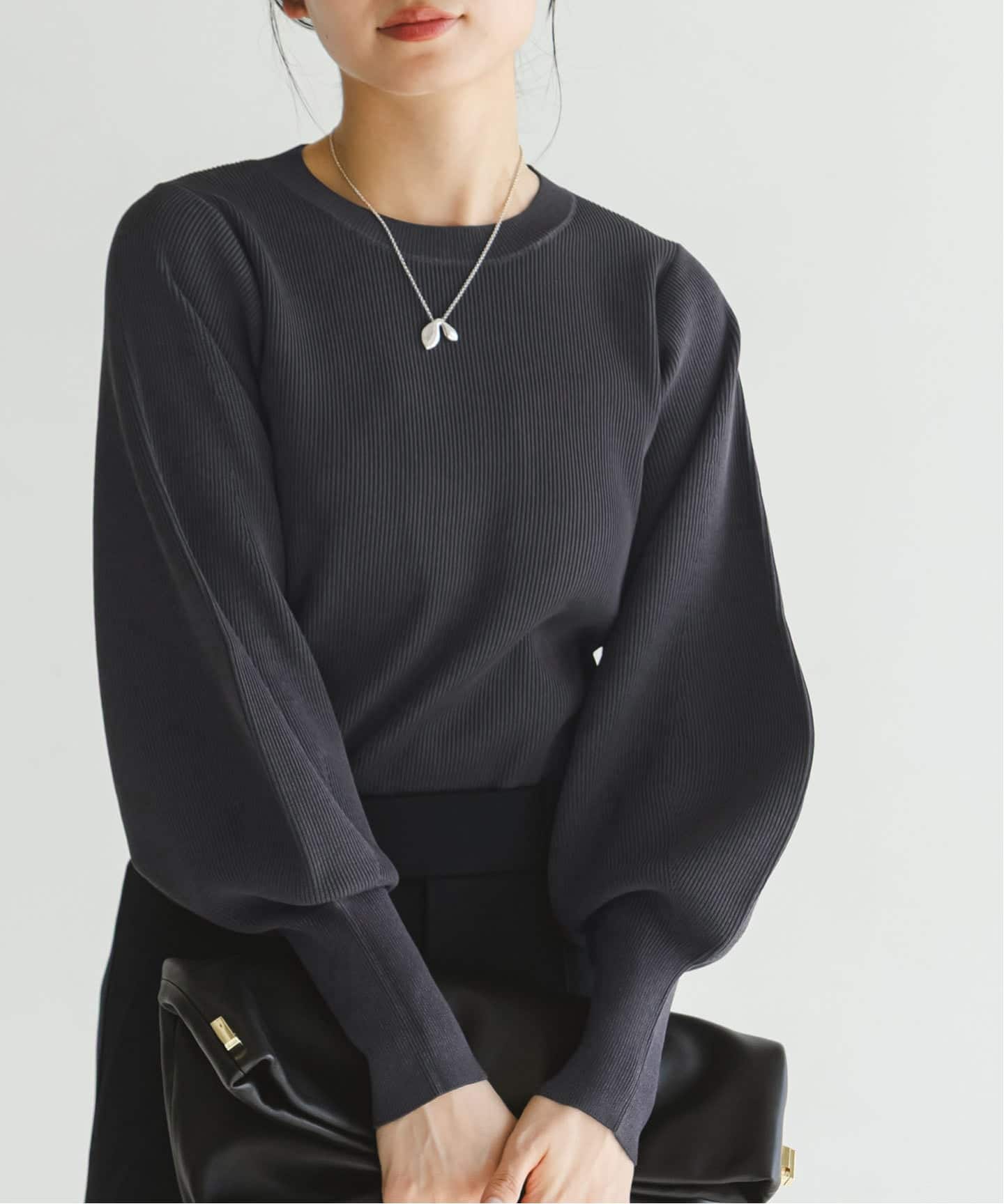 HYKE バルーンスリーブニット BALLOON SLEEVE SWEATER AT ATELIER DELPHINE