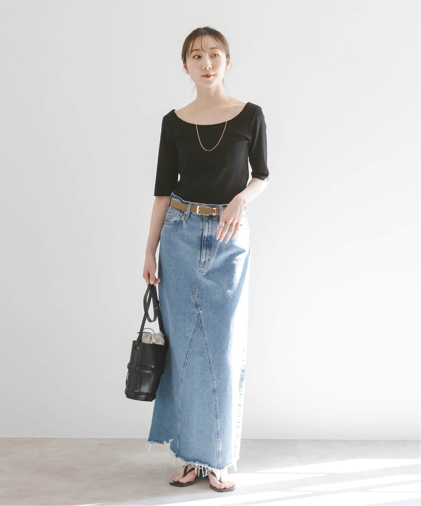 デコルテハーフスリーブニット（ニット／セーター）｜NOBLE（ノーブル