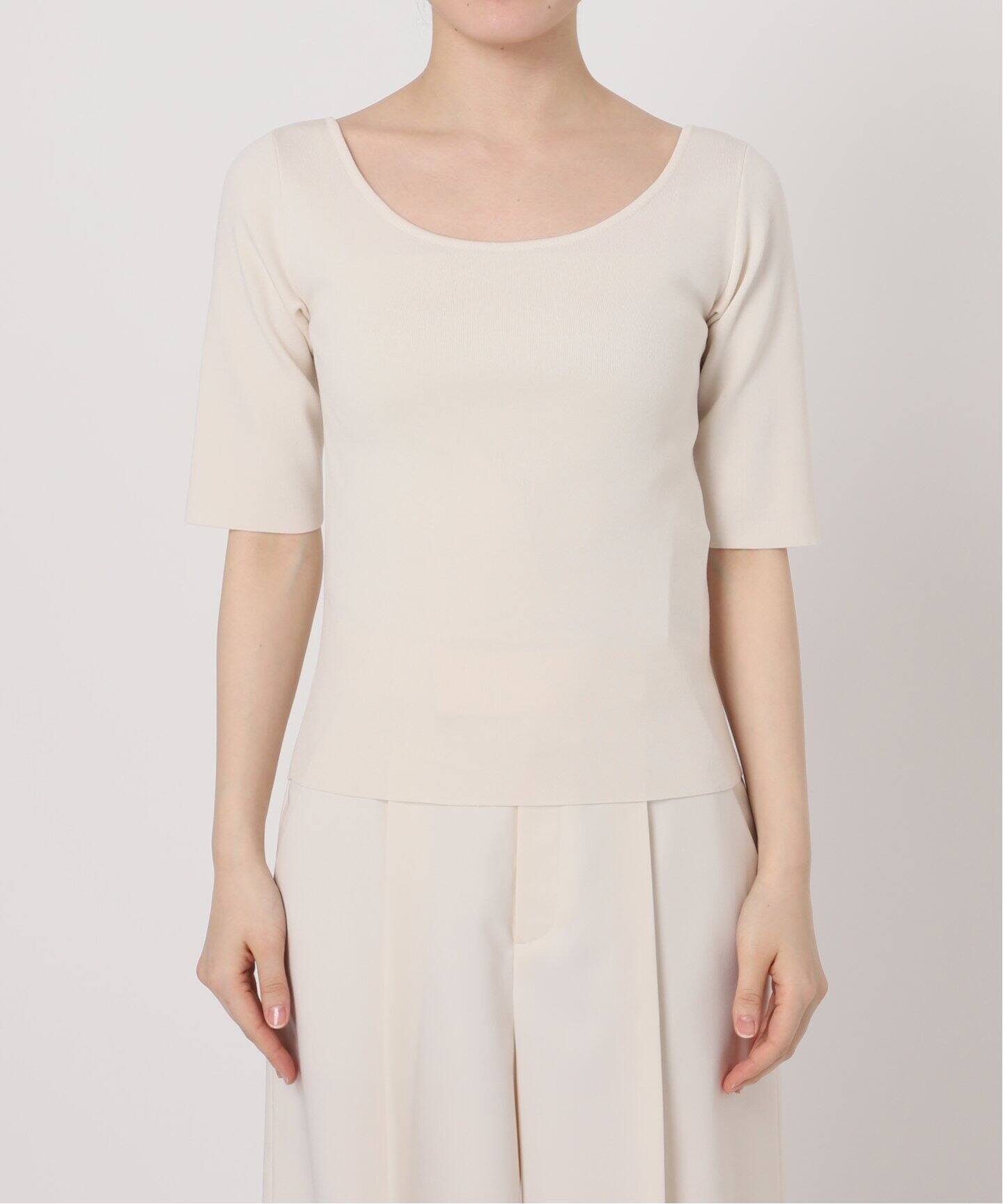 デコルテハーフスリーブニット（ニット／セーター）｜NOBLE（ノーブル