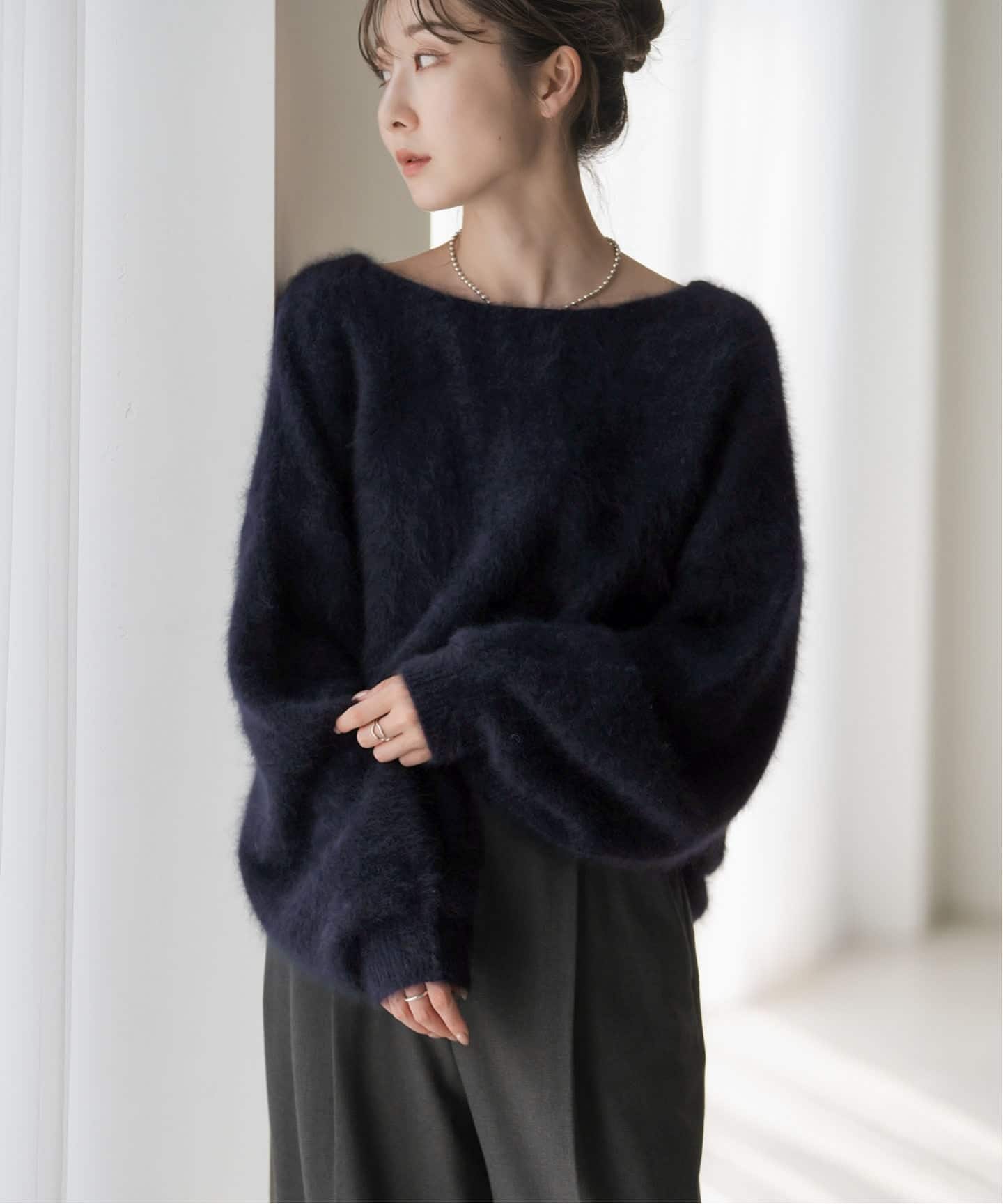 追加》ファーニット2WAYパフスリーブニット（ニット／セーター