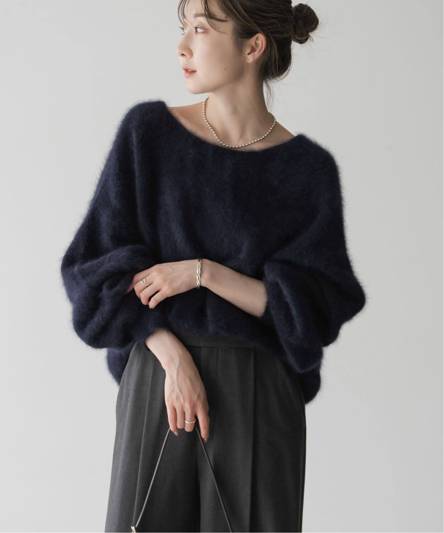 追加》ファーニット2WAYパフスリーブニット（ニット／セーター