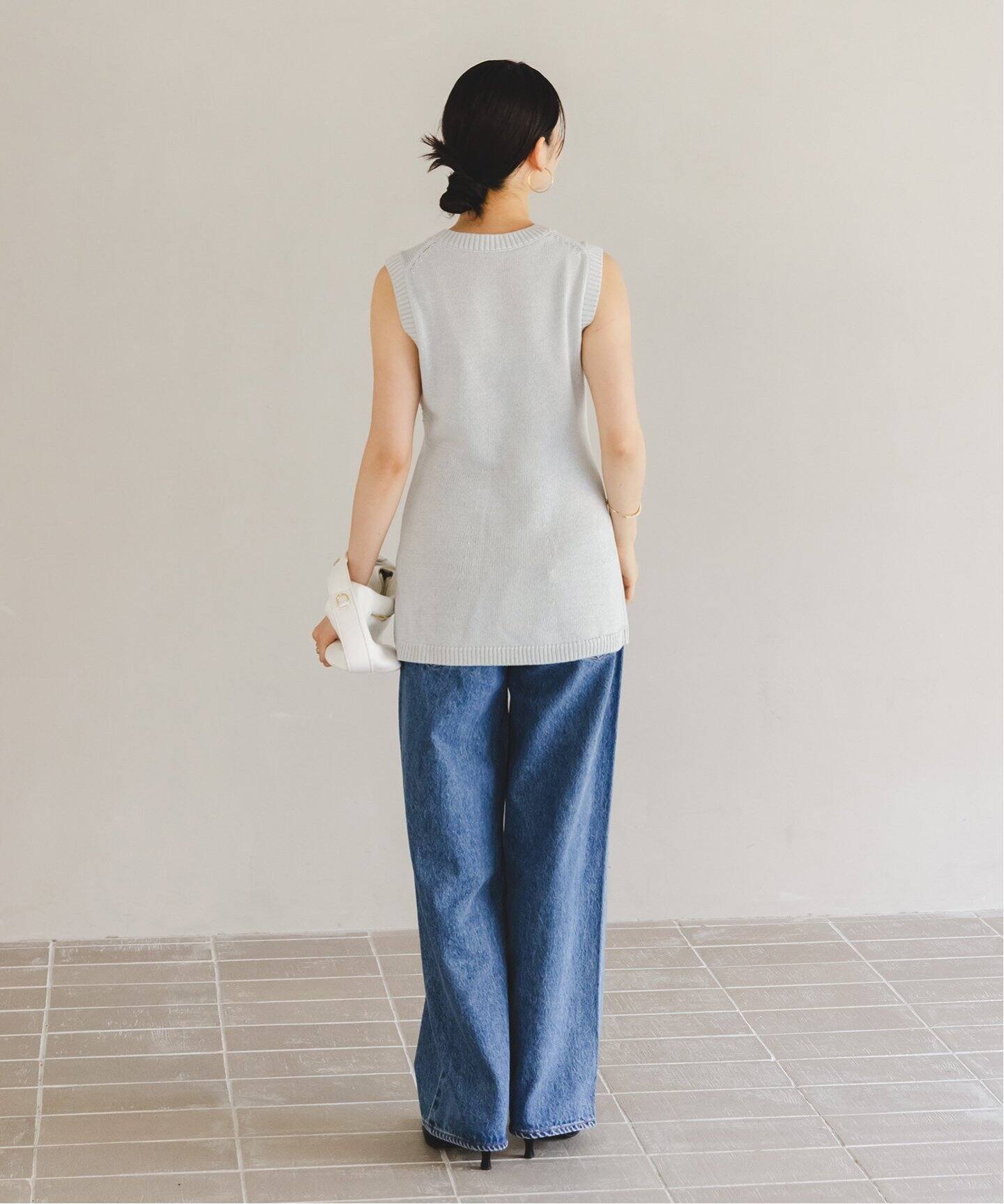【NOBLE×L’AUBE BLANC】フロントボタンニットベスト NOBLE×L'AUBE BLANC】フロントボタンニットベスト（ニット