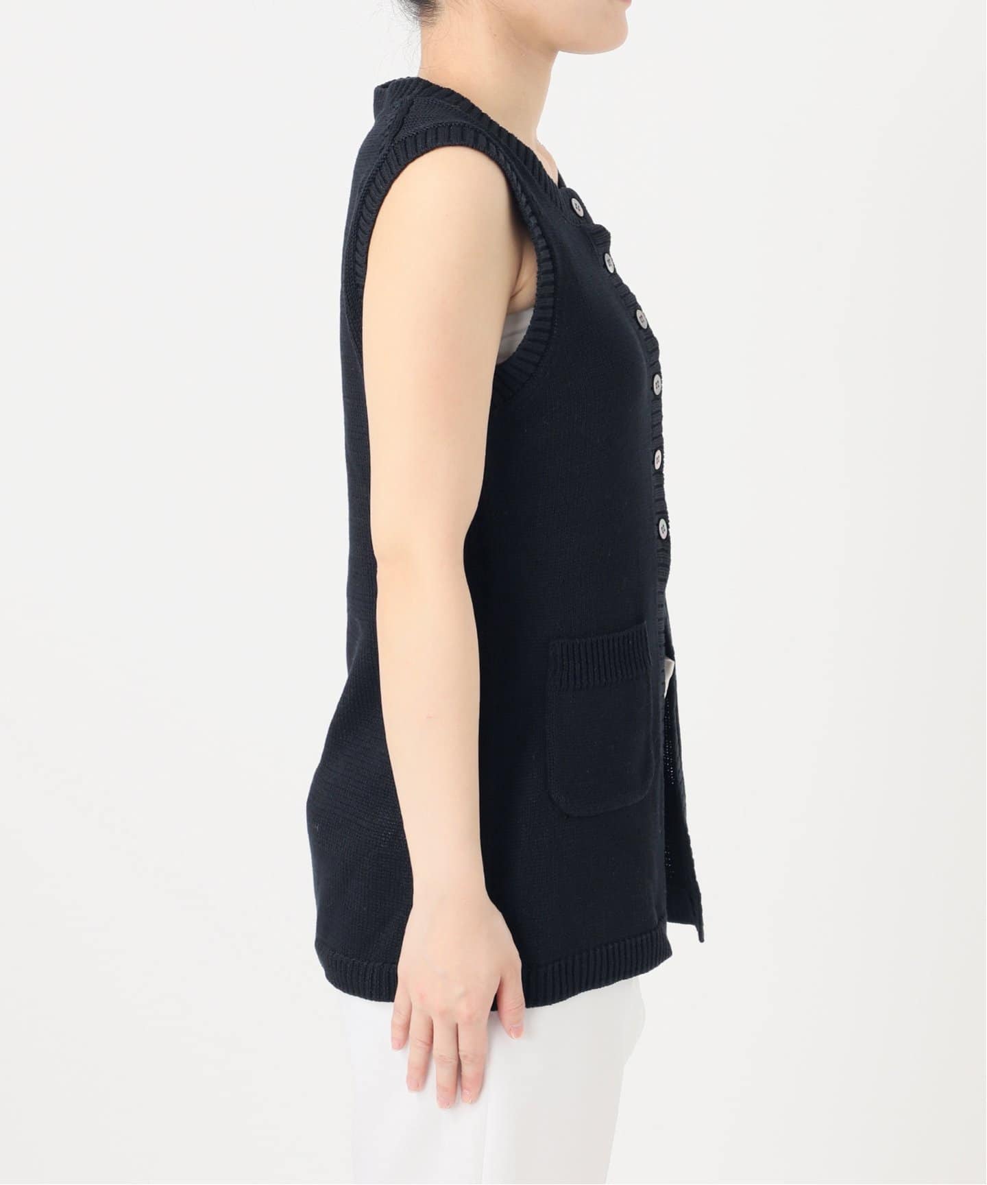 NOBLE×L'AUBE BLANC】フロントボタンニットベスト（ニット