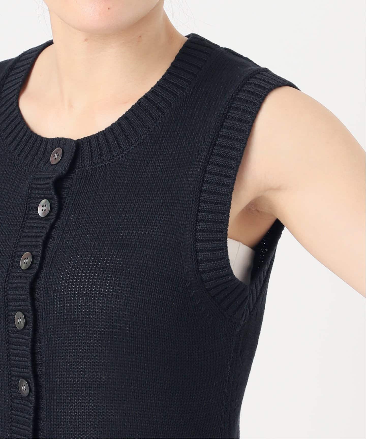 【NOBLE×L’AUBE BLANC】フロントボタンニットベスト NOBLE×L'AUBE BLANC】フロントボタンニットベスト（ニット