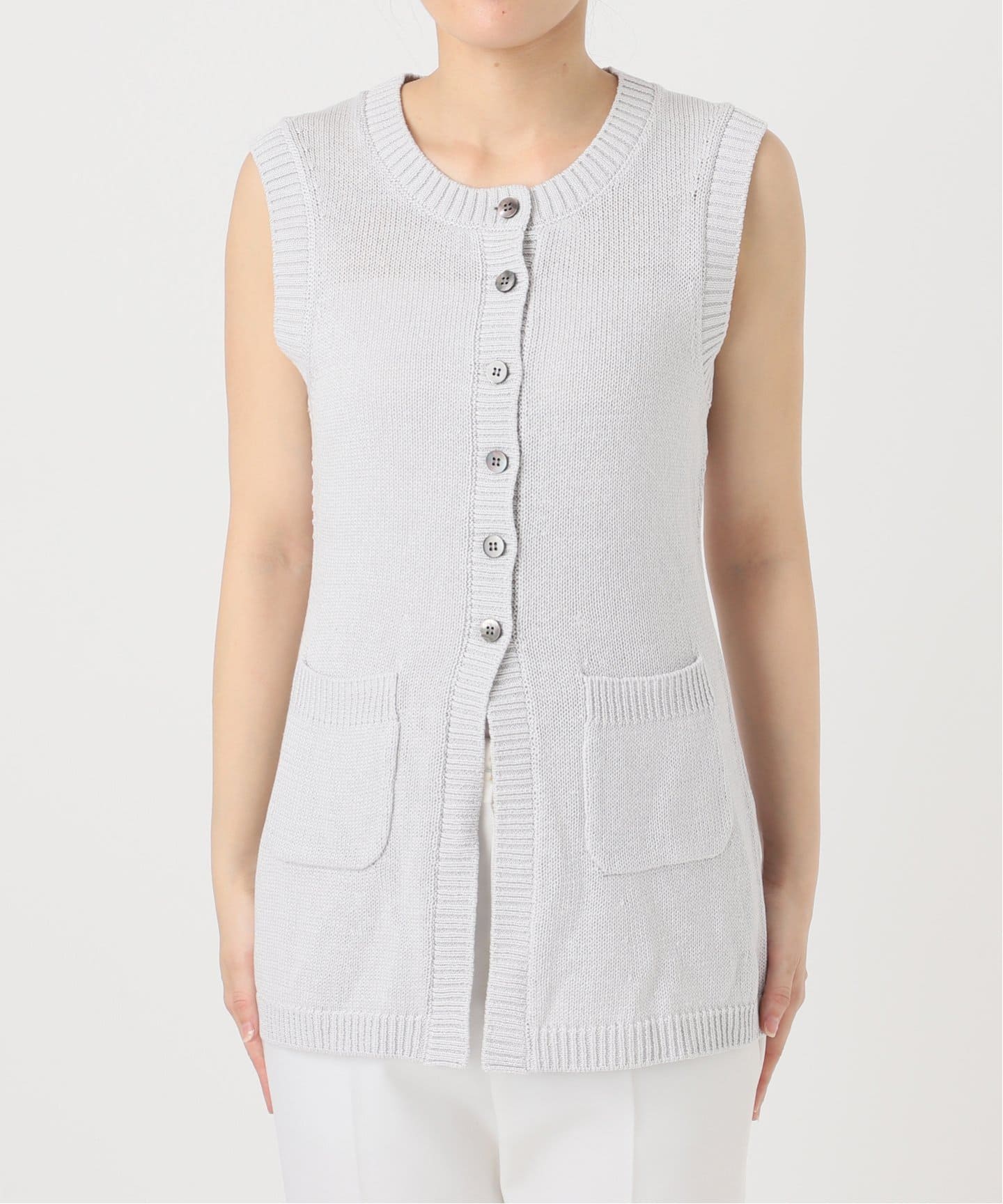 【NOBLE×L’AUBE BLANC】フロントボタンニットベスト NOBLE×L'AUBE BLANC】フロントボタンニットベスト（ニット