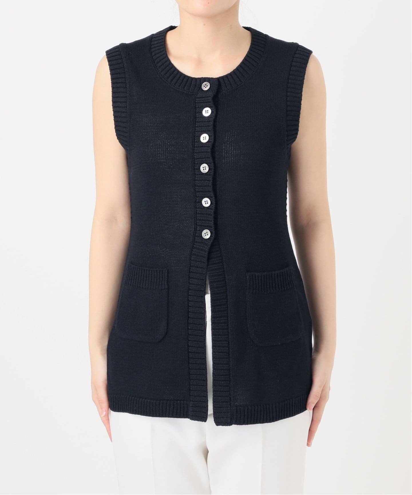 NOBLE×L'AUBE BLANC】フロントボタンニットベスト（ニット