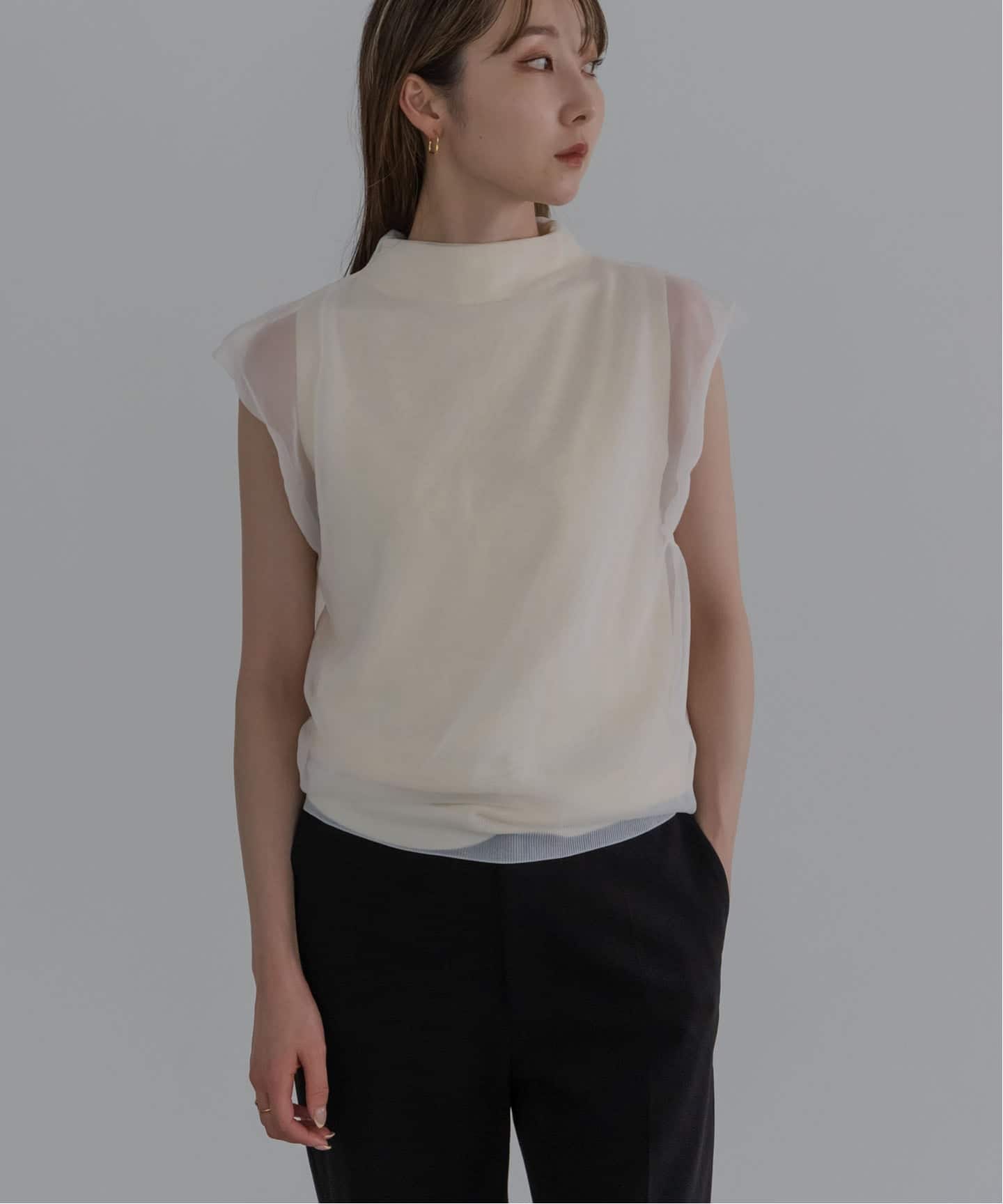 Noble ELENI エルニ 2025AW レイヤードスリーブレスニット ELENI/エルニ レイヤードスリーブレスニット（ニット／セーター