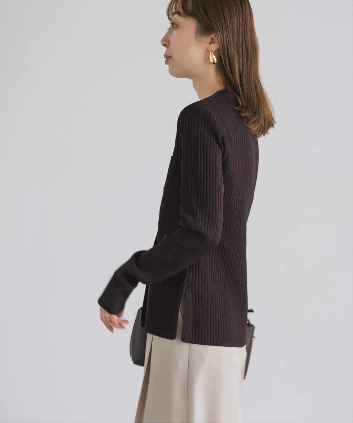 NOBLE ナローワイドリブVカーディガン NOBLE｜ナローワイドリブVカーディガン | Rakuten Fashion(楽天