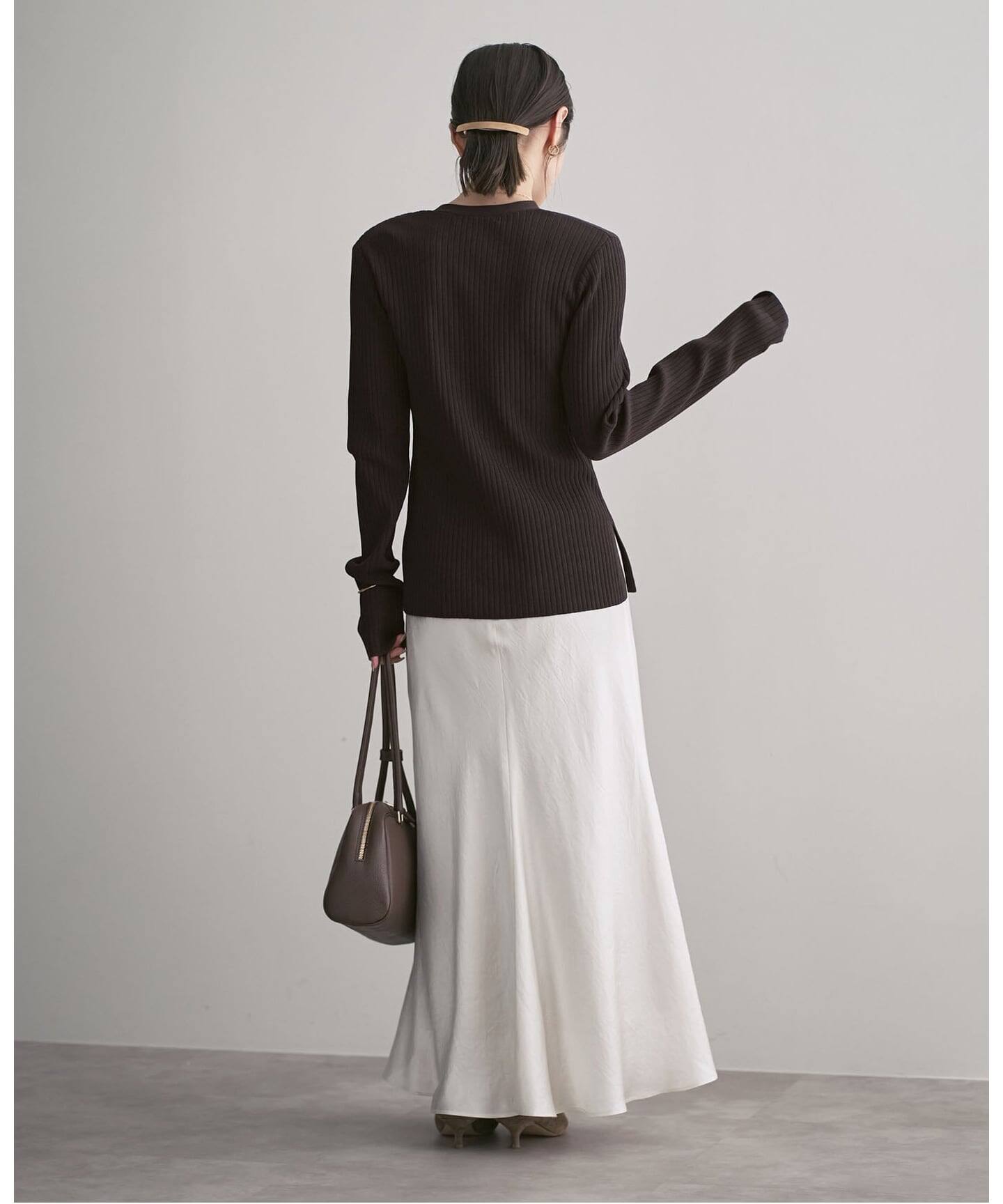 追加》ナローワイドリブVカーディガン（ニット／セーター）｜NOBLE