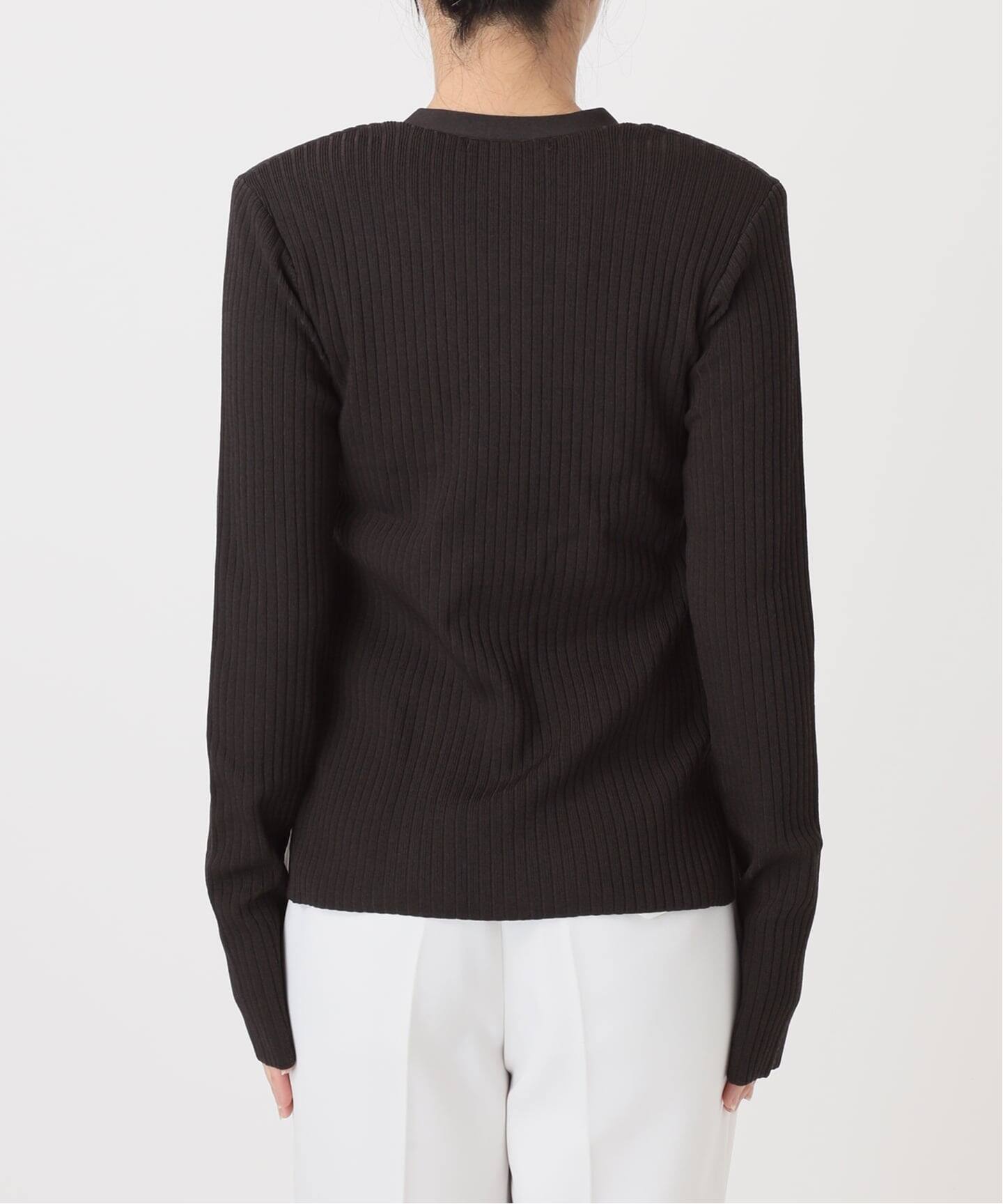 追加》ナローワイドリブVカーディガン（ニット／セーター）｜NOBLE