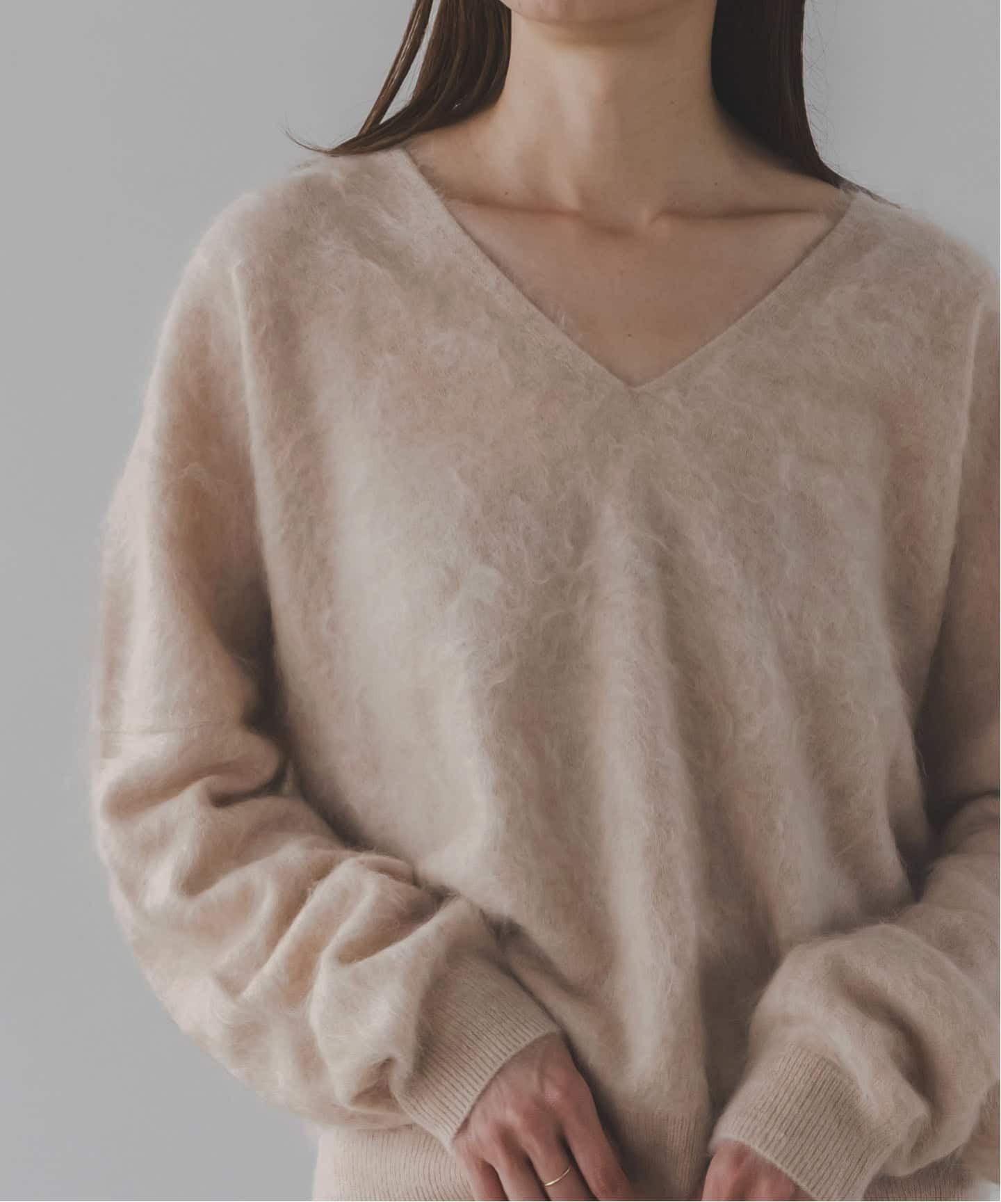 ELENI/エルニ ファーカシミヤVネックニット（ニット／セーター