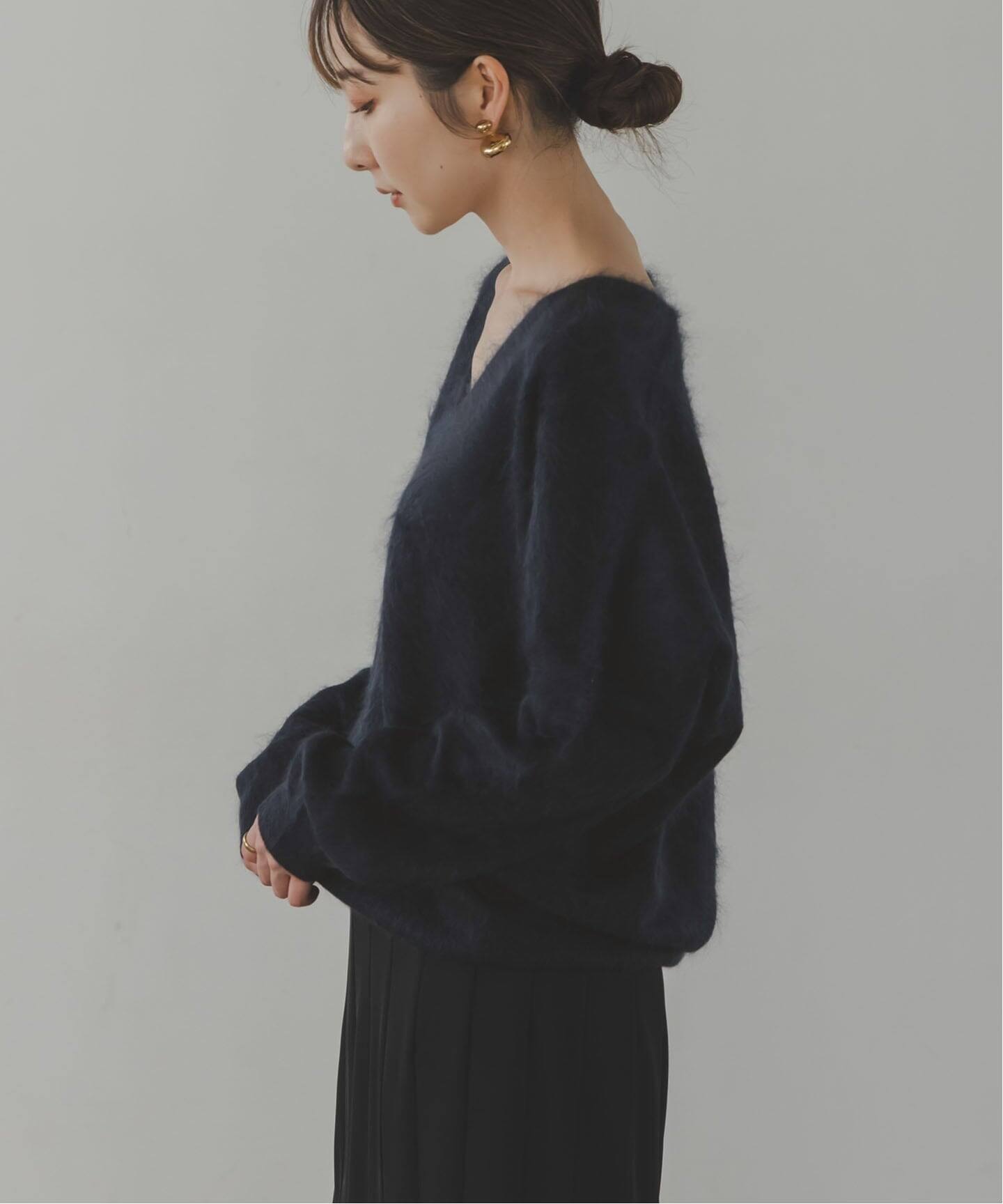 ELENI/エルニ ファーカシミヤVネックニット（ニット／セーター