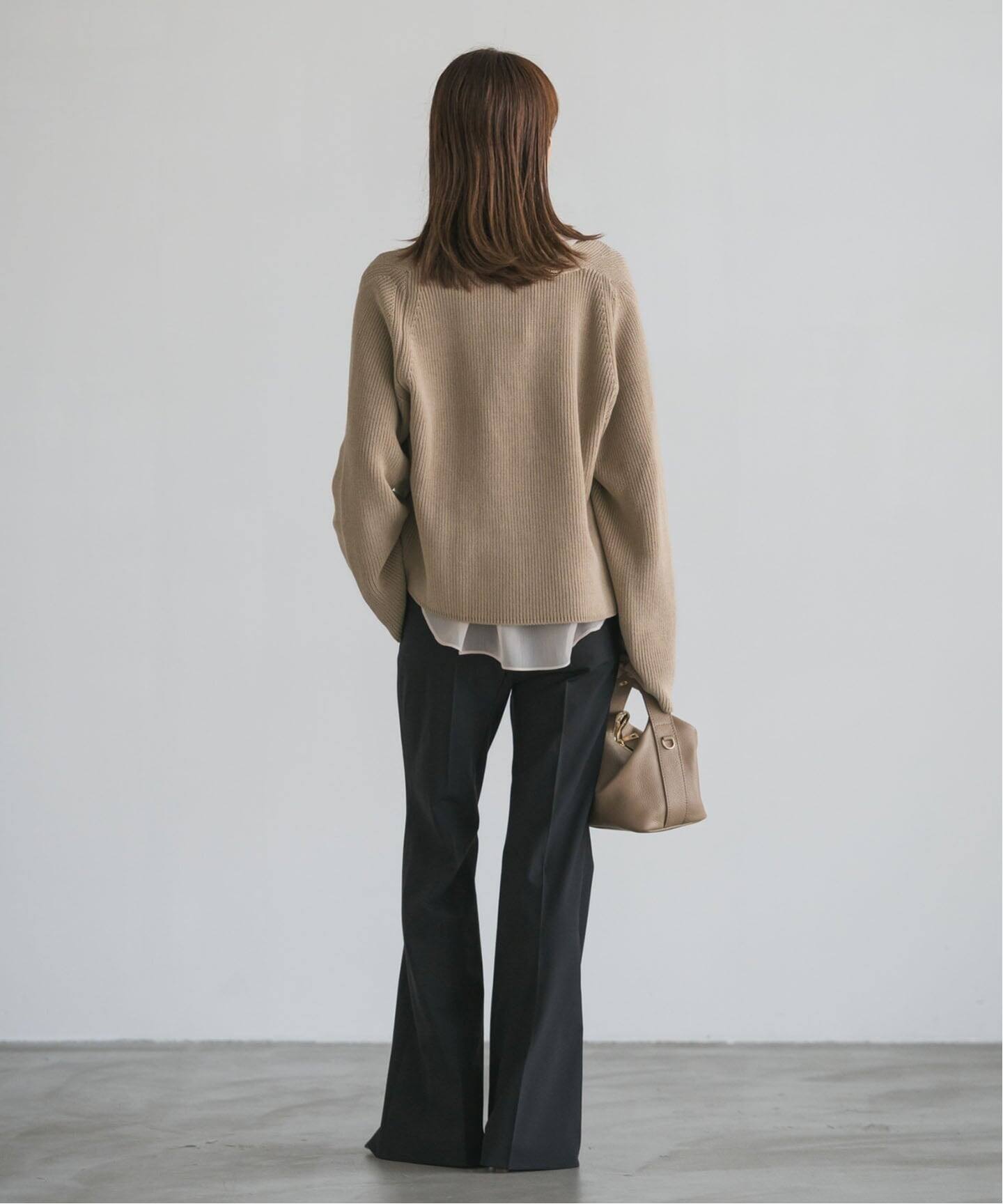 ハイツイストコットン片畦Vネックニット（ニット／セーター