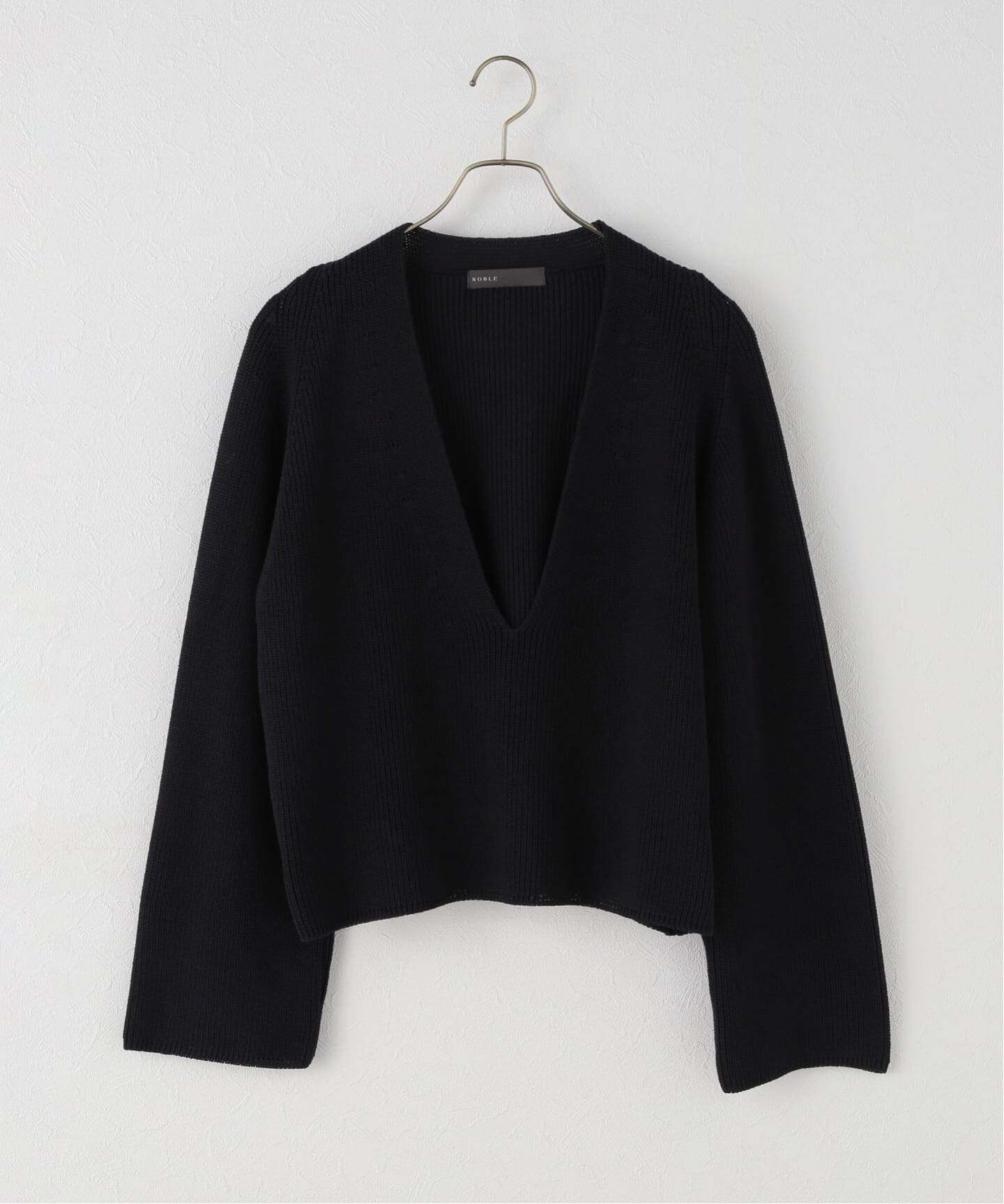 ハイツイストコットン片畦Vネックニット（ニット／セーター