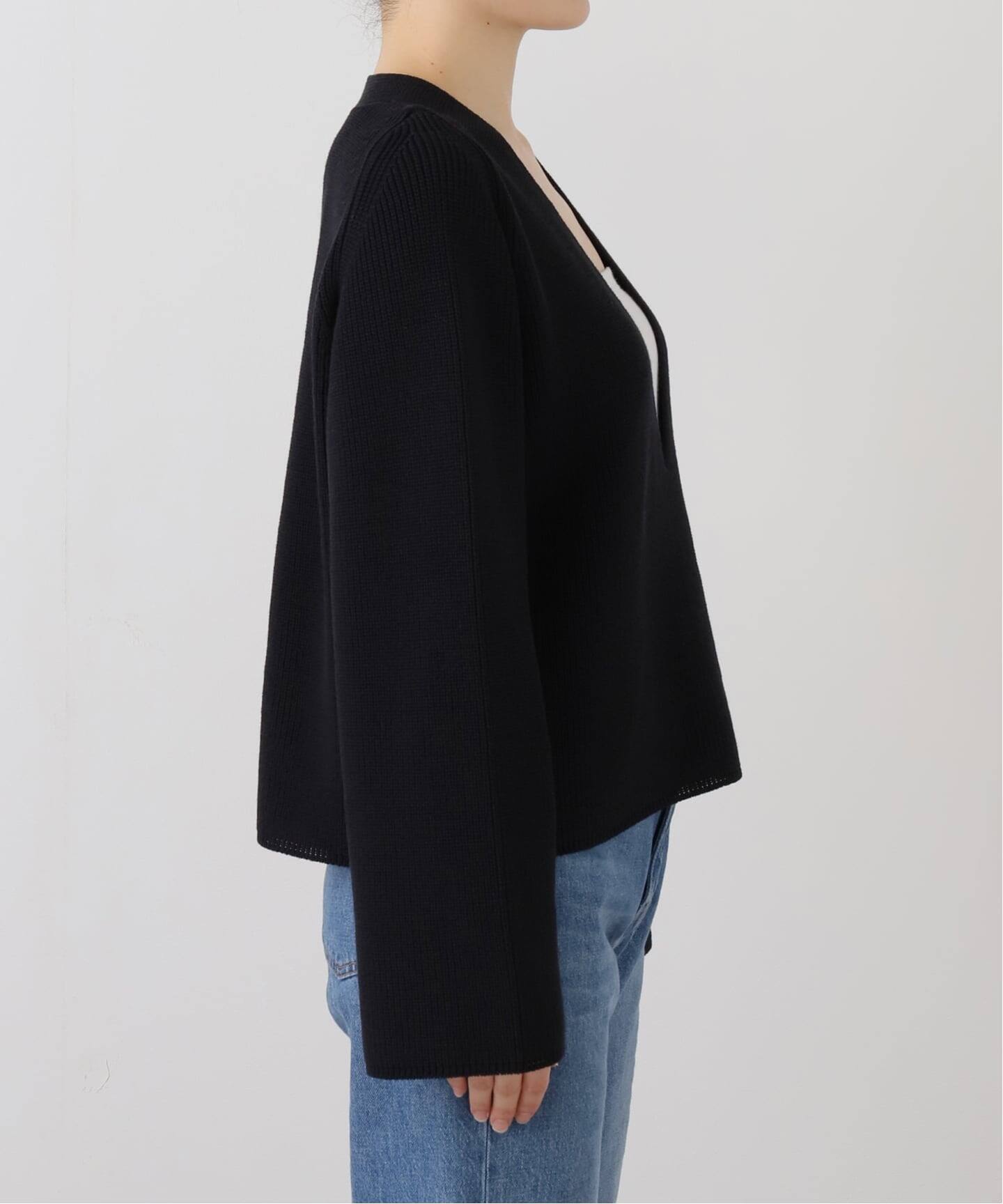 ハイツイストコットン片畦Vネックニット（ニット／セーター）｜NOBLE