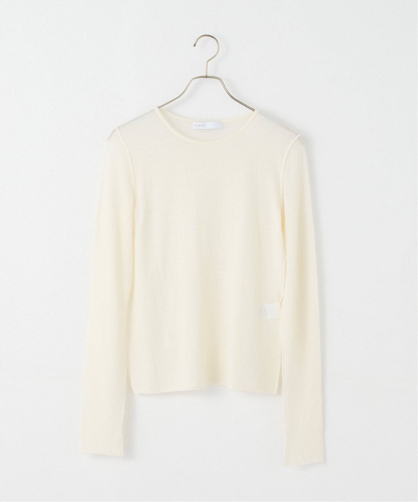 未使用　ホワイト メリノデニットプルオーバー ノーブル NOBLE メリノデニットプルオーバー （ホワイト A