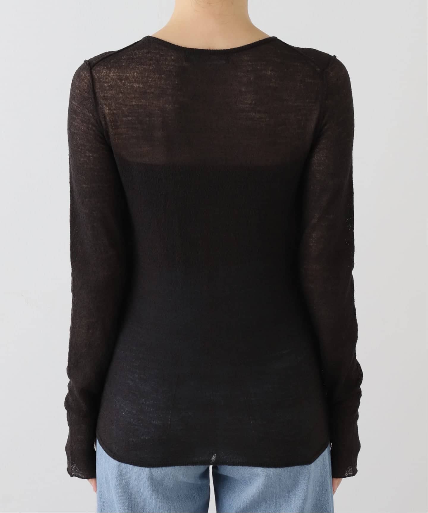 未使用　ホワイト メリノデニットプルオーバー NOBLE ニット セーター メリノデニットプルオーバー レディース