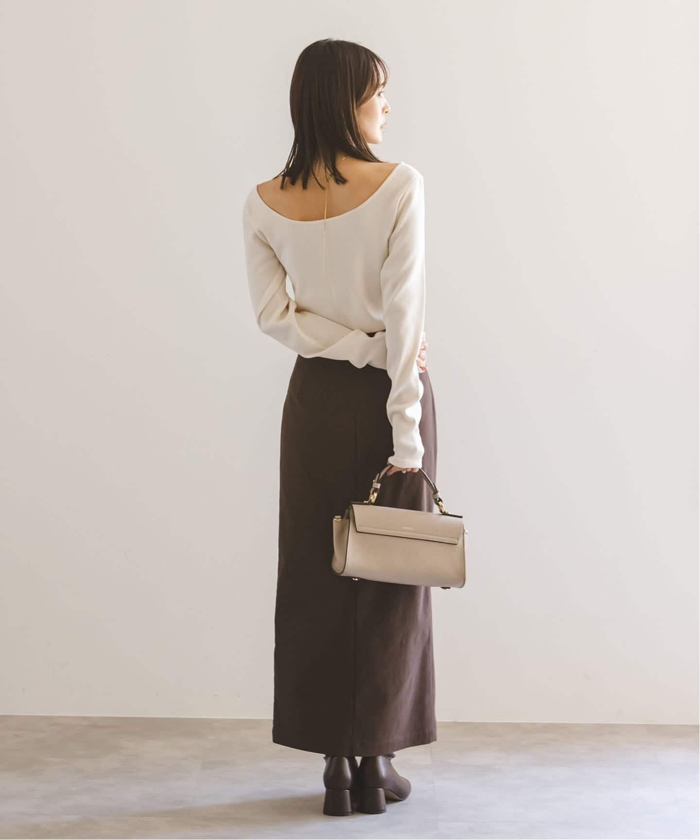 ノーブル（Noble）/デコルテロングスリーブニット デコルテロングスリーブニット（ニット／セーター）｜NOBLE（ノーブル