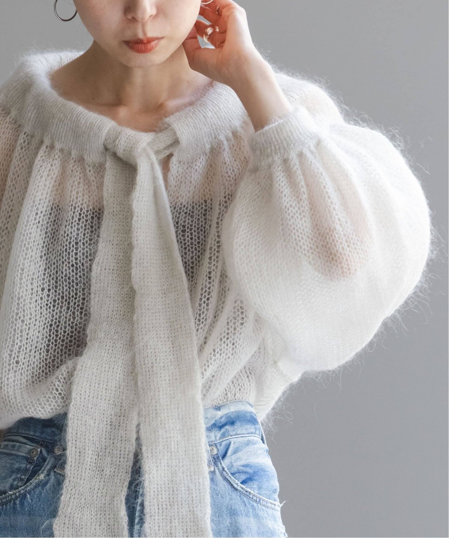 モヘヤミックスボウタイニット（ニット／セーター）｜NOBLE（ノーブル