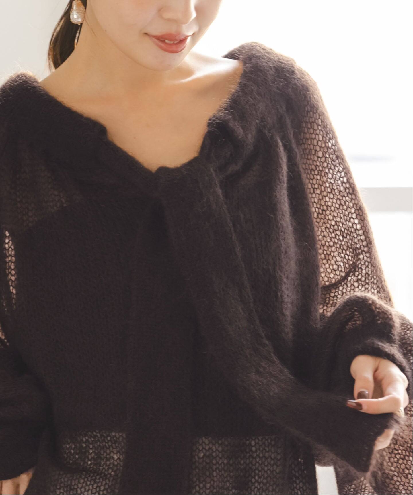 モヘヤミックスボウタイニット（ニット／セーター）｜NOBLE（ノーブル