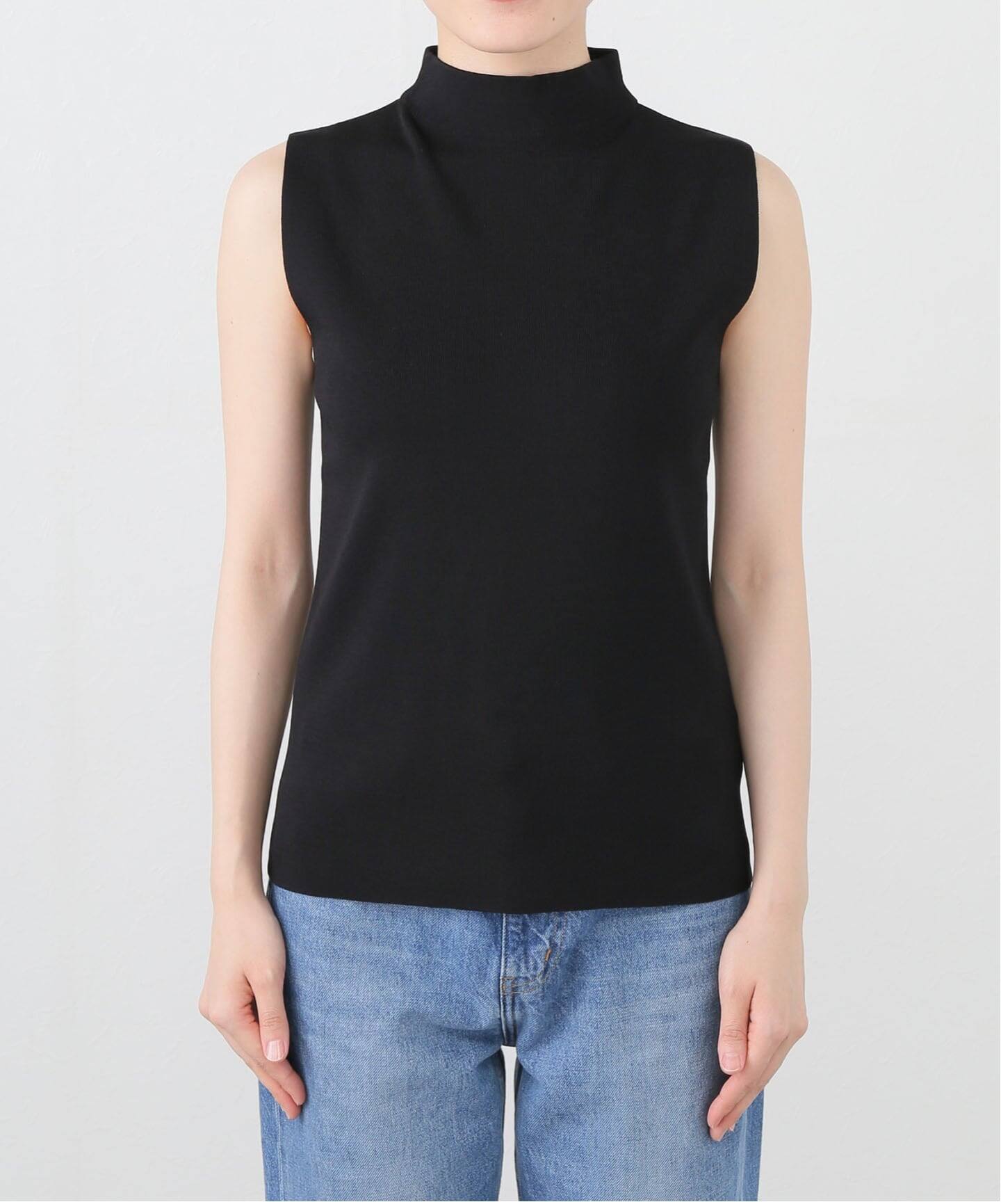 NOBLE 【洗える】ボトルネックスリーブレスニット 洗える】ボトルネックスリーブレスニット（ニット／セーター）｜NOBLE