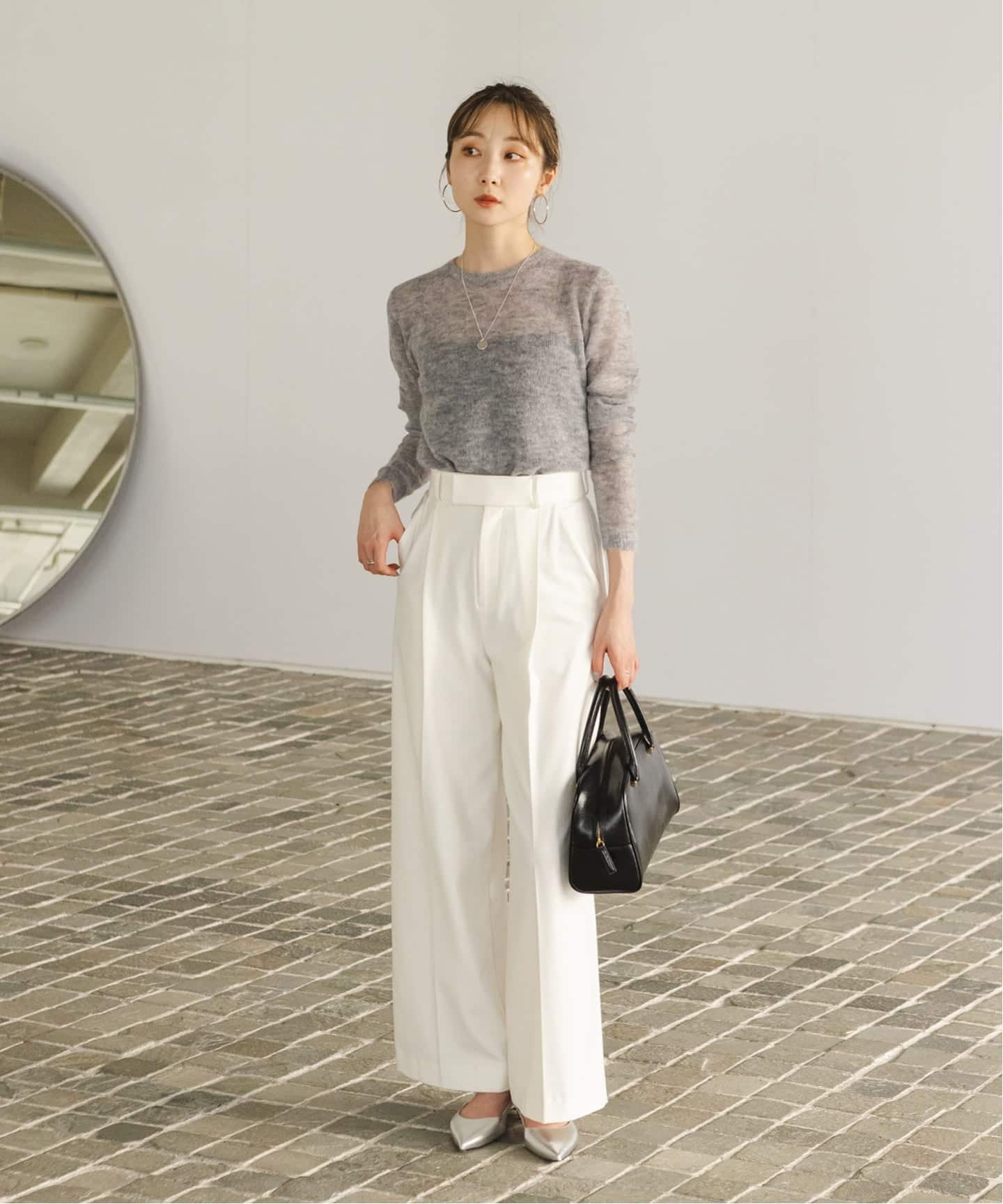 NOBLE　ファインアルパカウールシアーニット WEB限定追加》ファインアルパカウールシアーニット（ニット